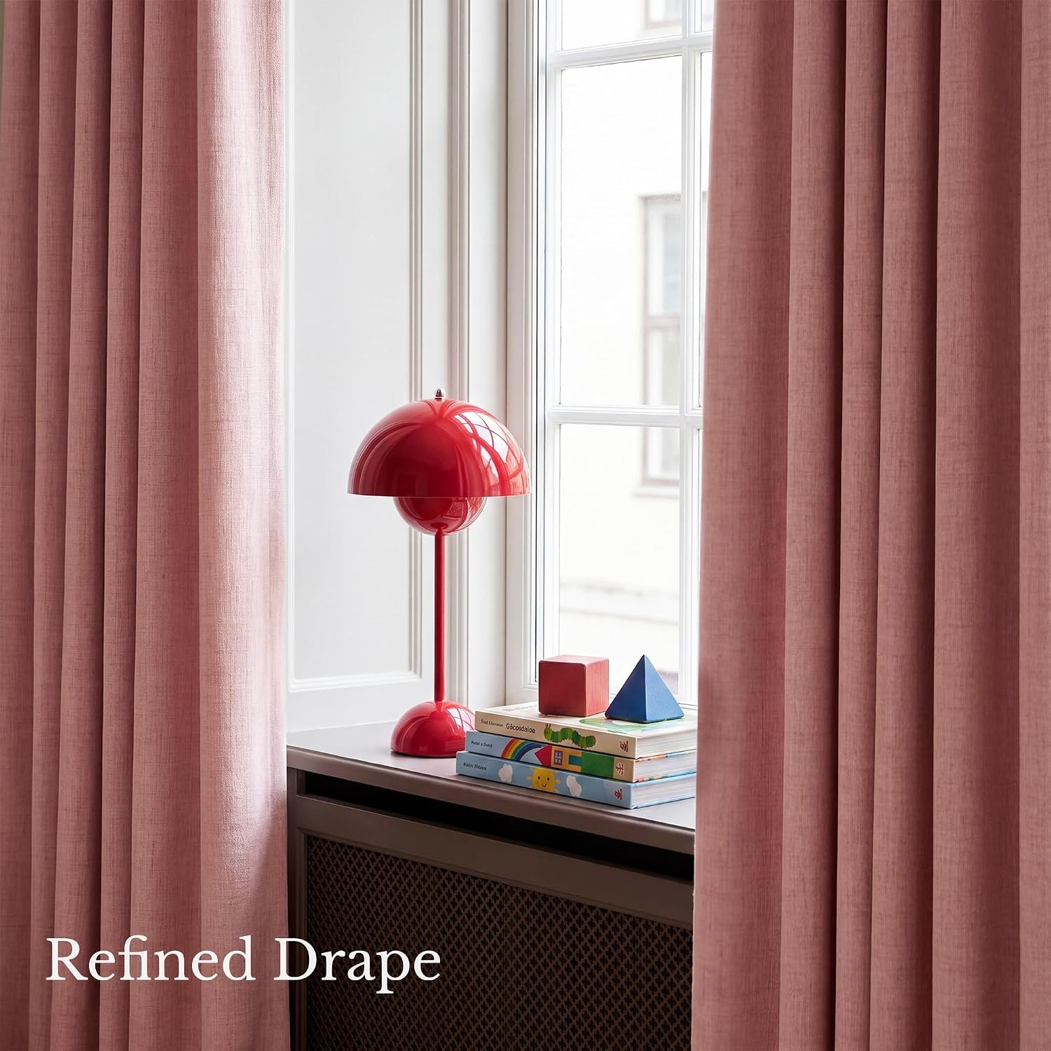 image:imageNICETOWN 100 Blackout Linen Curtains for BedroomLiving Room 90 L 2 PCsBlush Pink