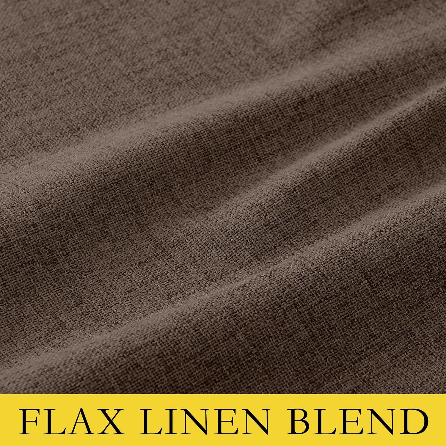 image:imageNICETOWN 100 Blackout Linen Curtains for BedroomLiving Room 90 L 2 PCsCoffee Brown