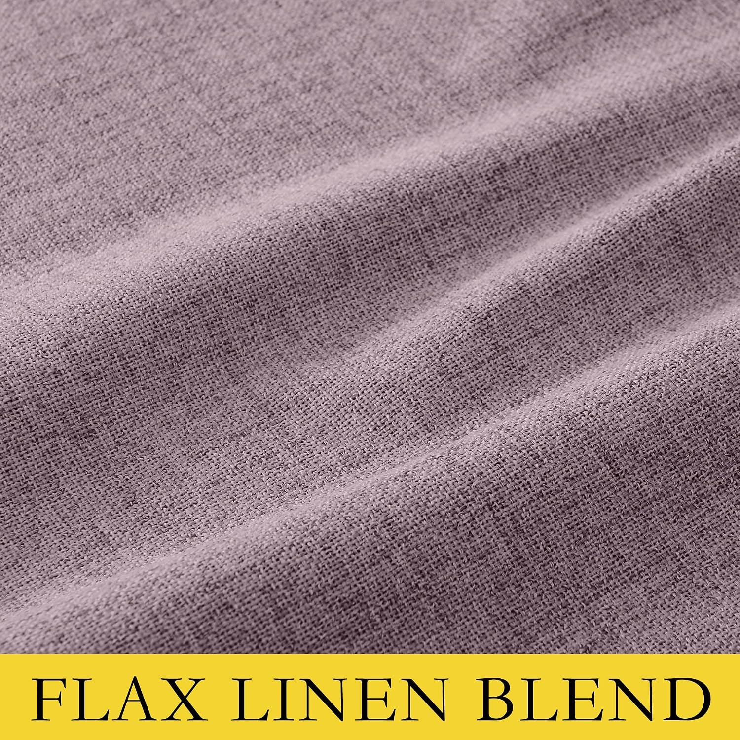 image:imageNICETOWN 100 Blackout Linen Curtains for BedroomLiving Room 90 L 2 PCsDusty Mauve