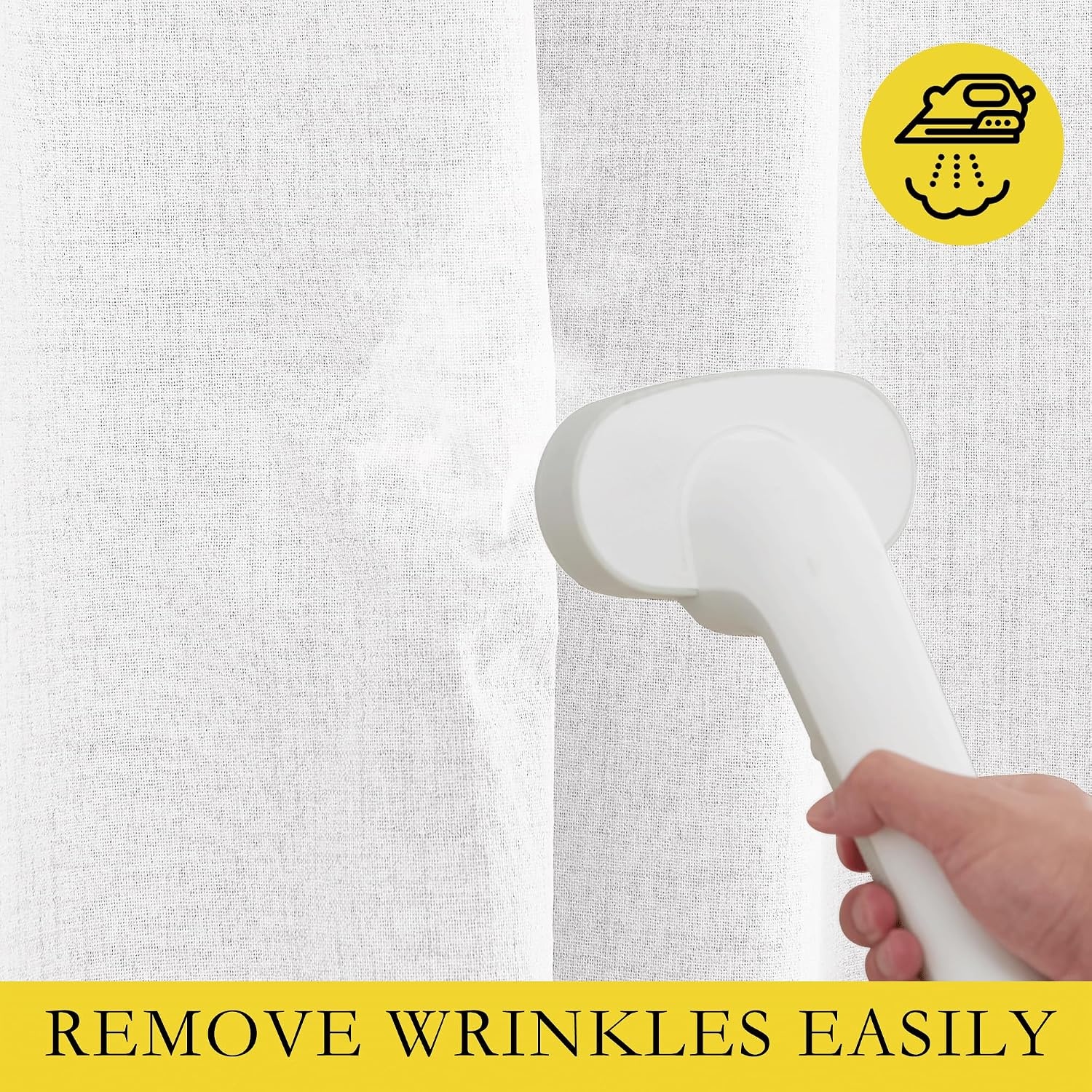 image:imageNICETOWN 100 Blackout Linen Curtains for BedroomLiving Room 90 L 2 PCsGreyish White