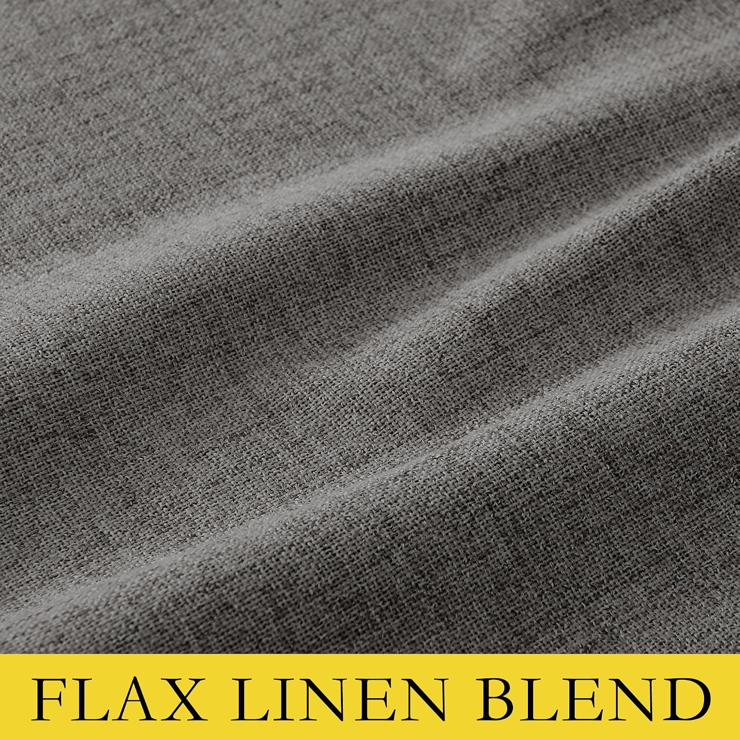 image:imageNICETOWN 100 Blackout Linen Curtains for BedroomLiving Room 90 L 2 PCsGrizzle Gray