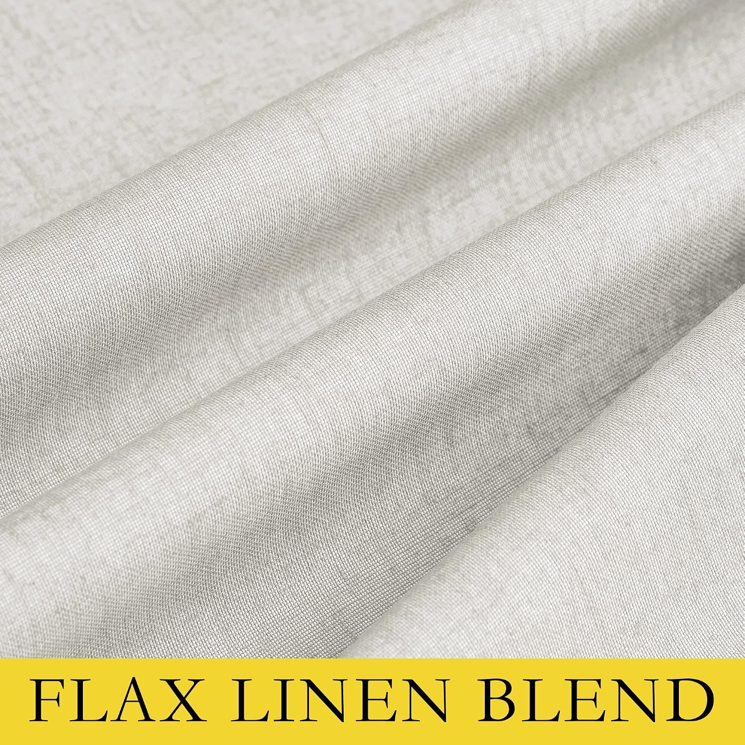 image:imageNICETOWN 100 Blackout Linen Curtains for BedroomLiving Room 90 L 2 PCsIvory