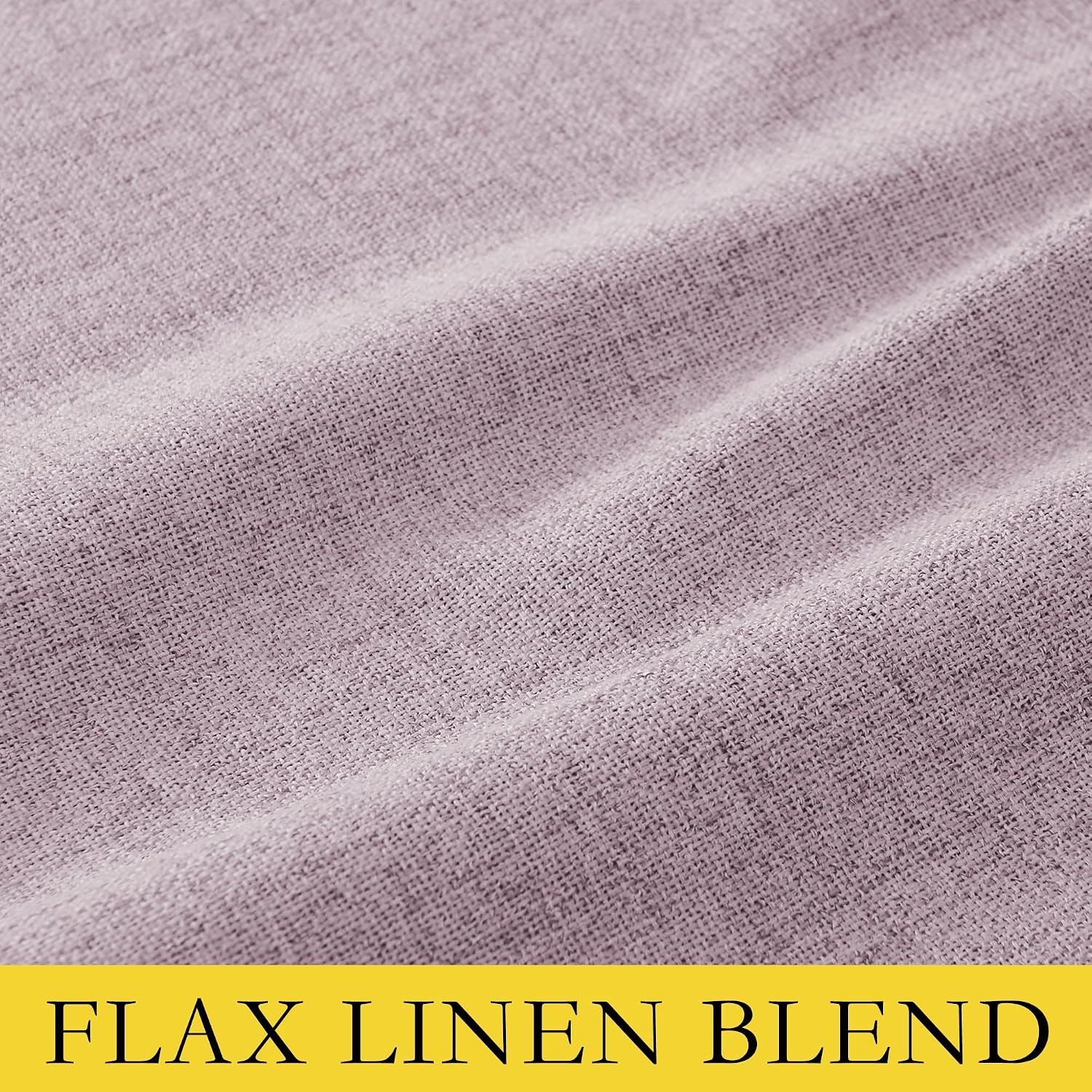 image:imageNICETOWN 100 Blackout Linen Curtains for BedroomLiving Room 90 L 2 PCsMuted Lavender