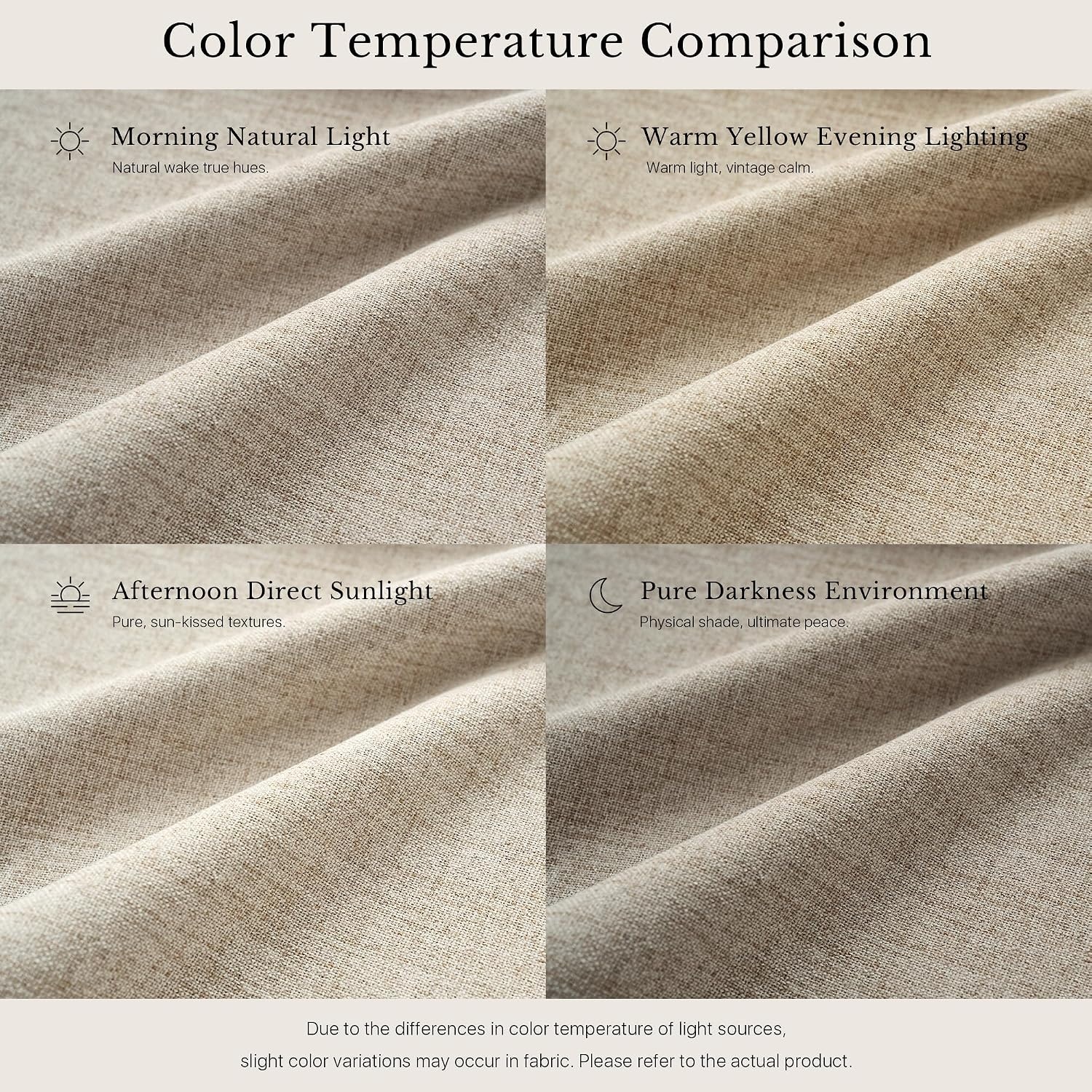image:imageNICETOWN 100 Blackout Linen Curtains for BedroomLiving Room 90 L 2 PCsNatural