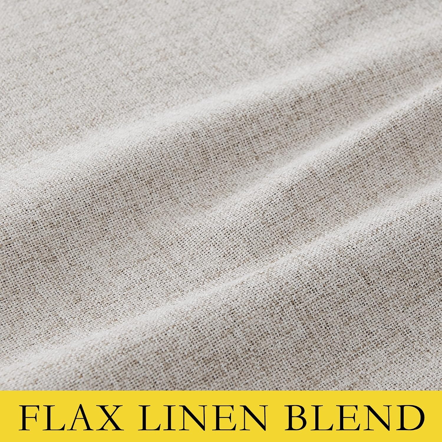 image:imageNICETOWN 100 Blackout Linen Curtains for BedroomLiving Room 90 L 2 PCsNatural Birch