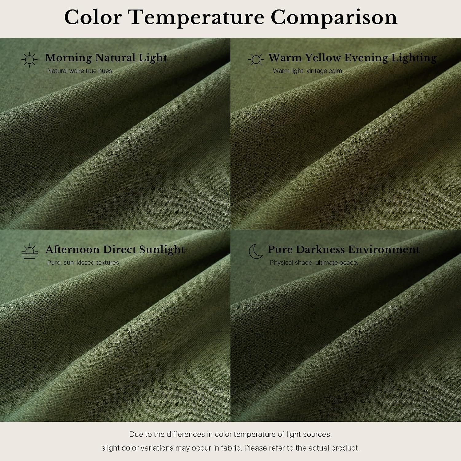 image:imageNICETOWN 100 Blackout Linen Curtains for BedroomLiving Room 90 L 2 PCsOlive Green