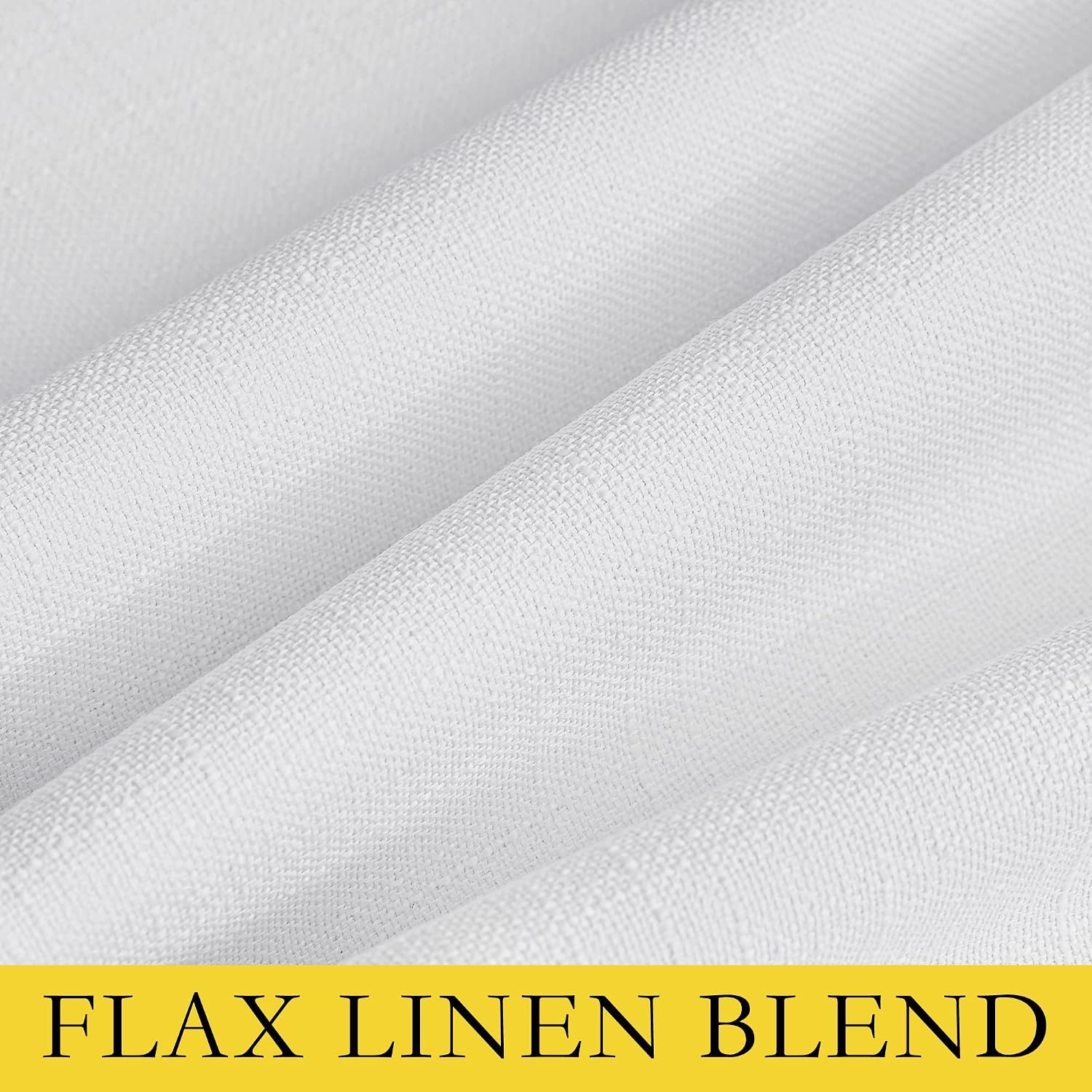 image:imageNICETOWN 100 Blackout Linen Curtains for BedroomLiving Room 90 L 2 PCsPure White
