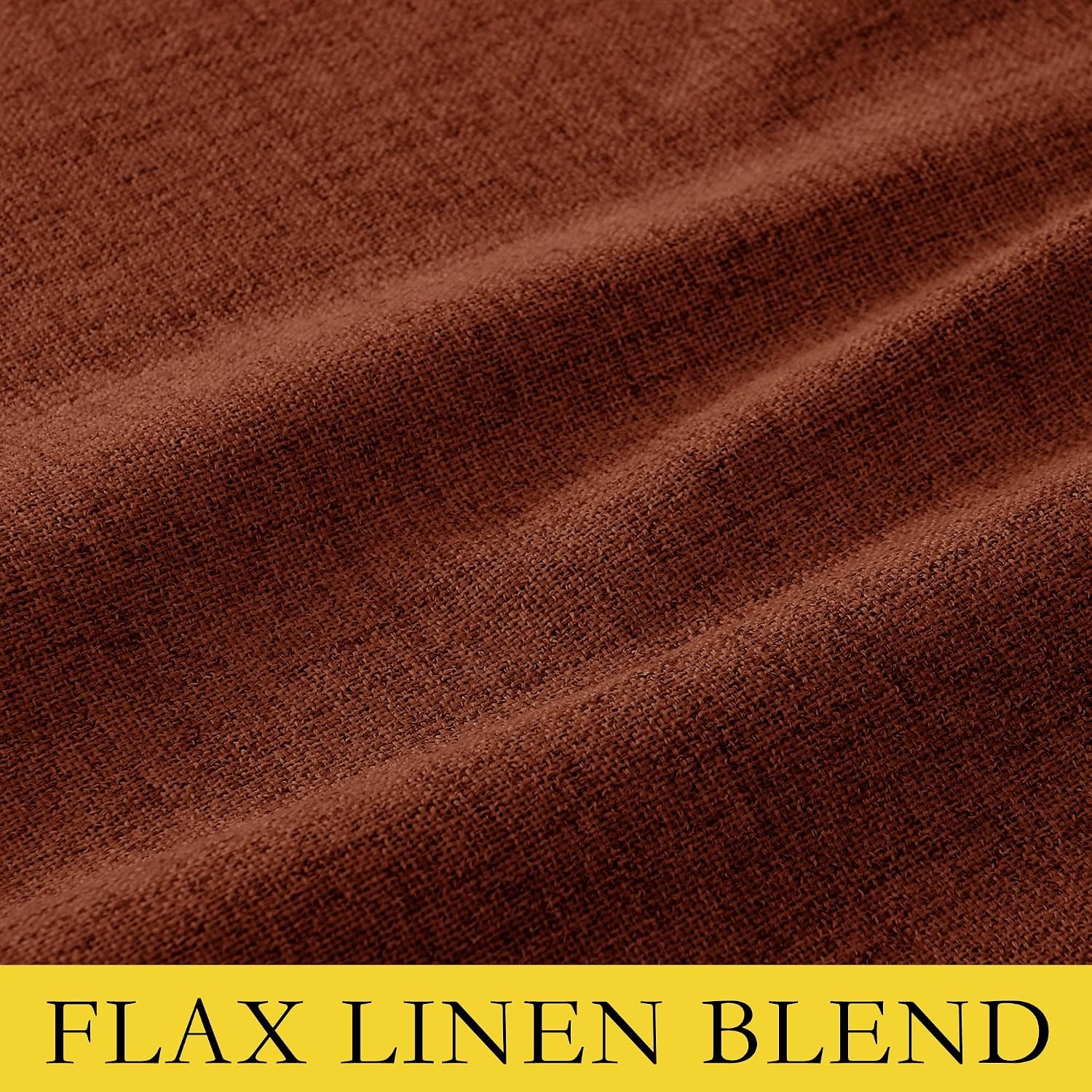 image:imageNICETOWN 100 Blackout Linen Curtains for BedroomLiving Room 90 L 2 PCsRust Orange