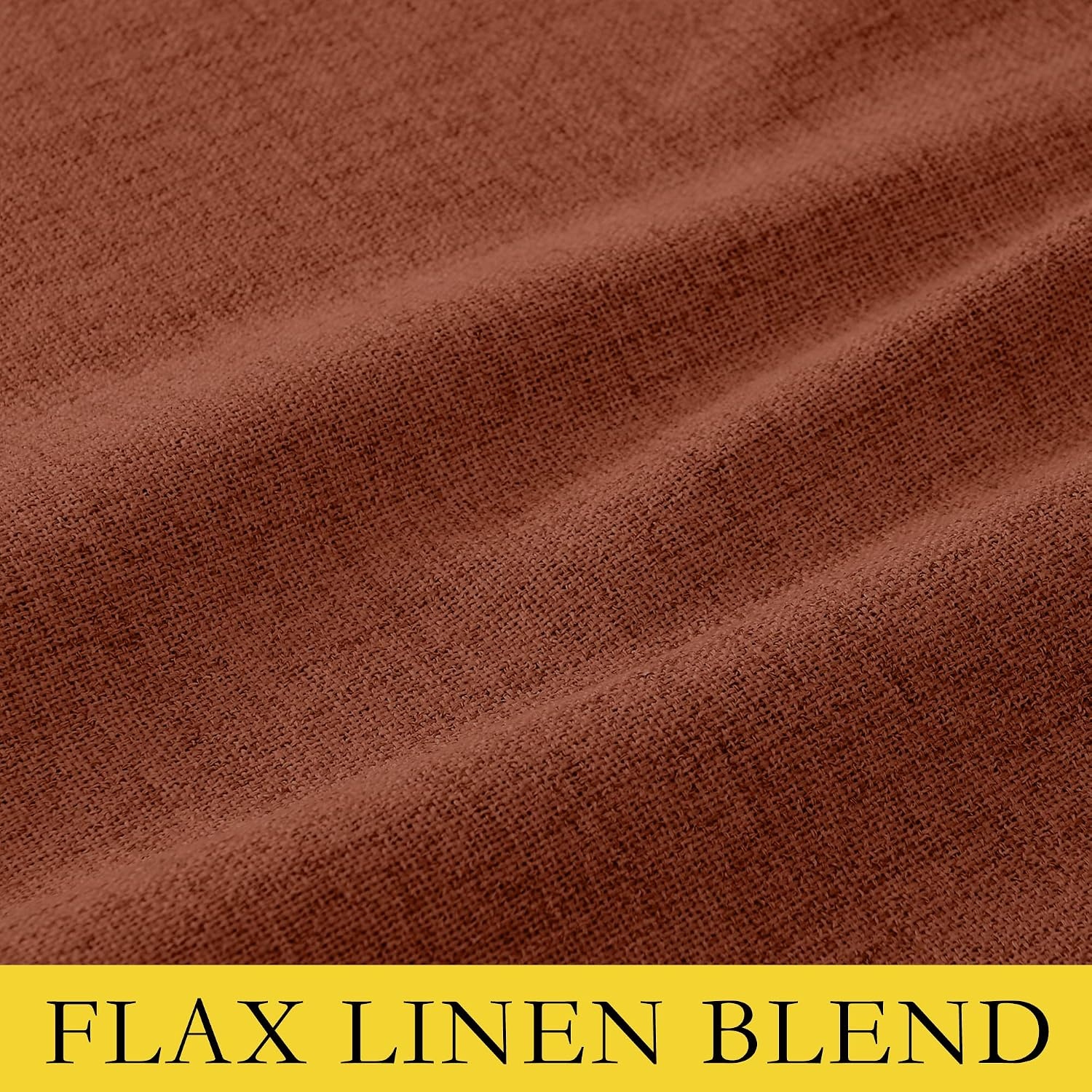 image:imageNICETOWN 100 Blackout Linen Curtains for BedroomLiving Room 90 L 2 PCsRust Orange