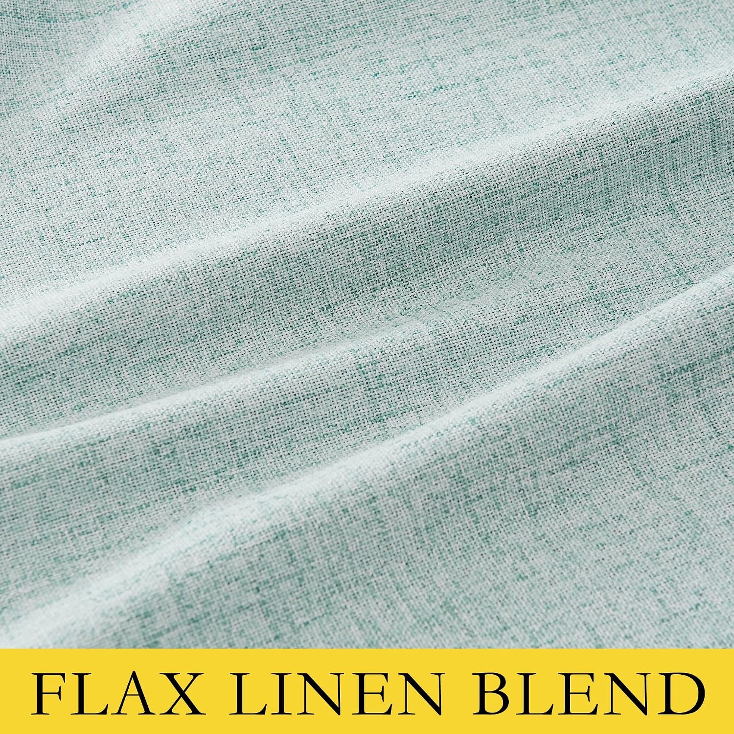 image:imageNICETOWN 100 Blackout Linen Curtains for BedroomLiving Room 90 L 2 PCsSeafoam Green