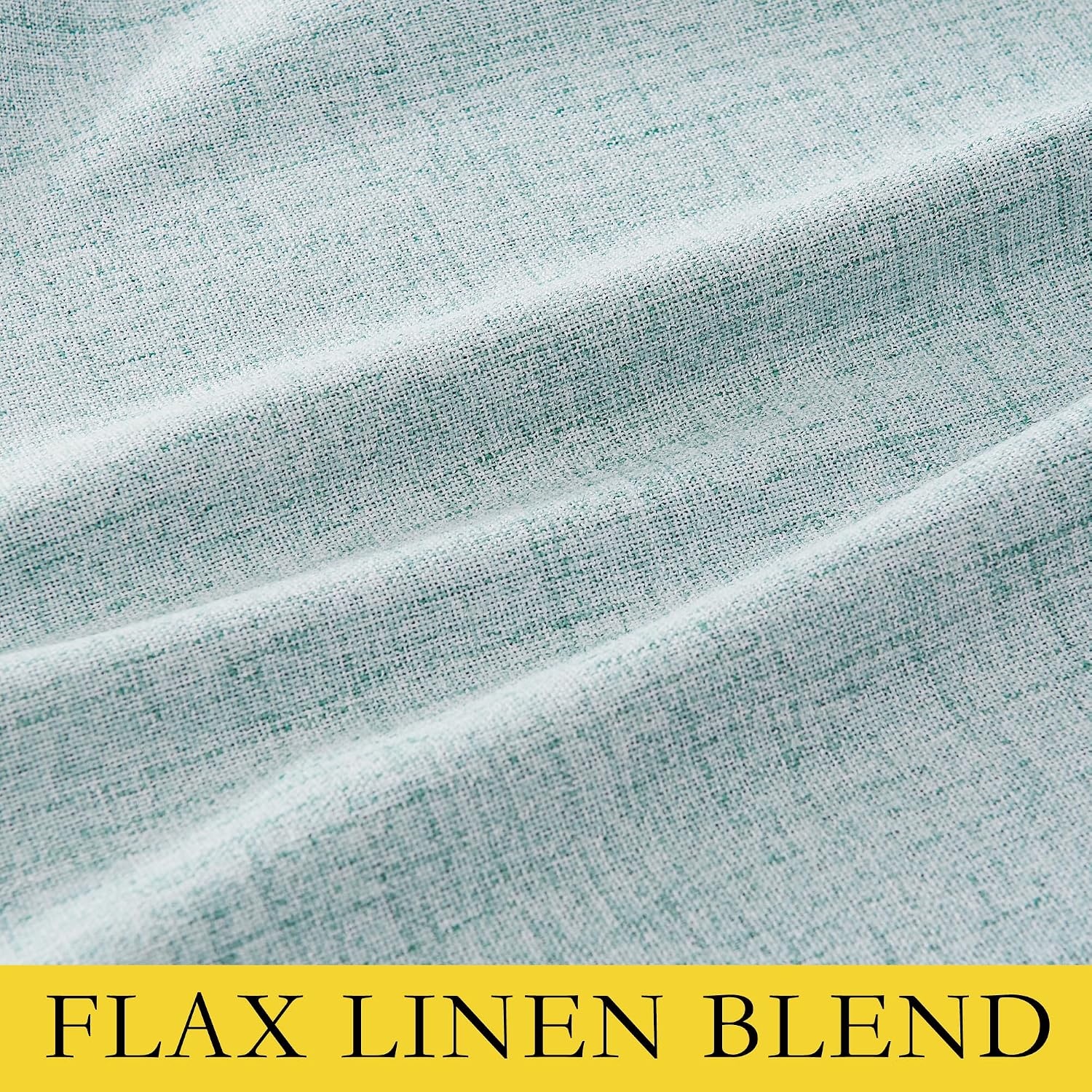 image:imageNICETOWN 100 Blackout Linen Curtains for BedroomLiving Room 90 L 2 PCsSeafoam Green