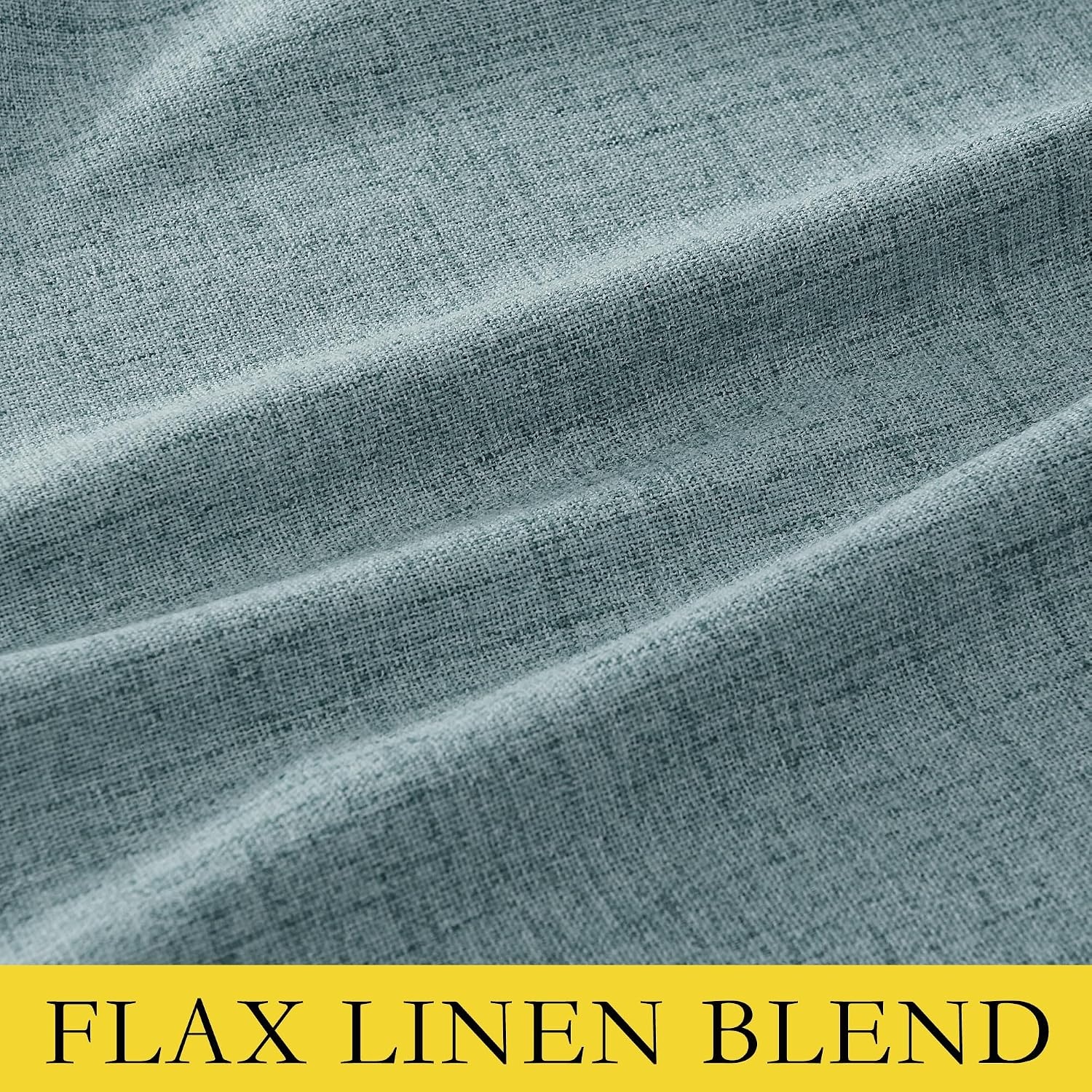 image:imageNICETOWN 100 Blackout Linen Curtains for BedroomLiving Room 90 L 2 PCsSkylark Blue