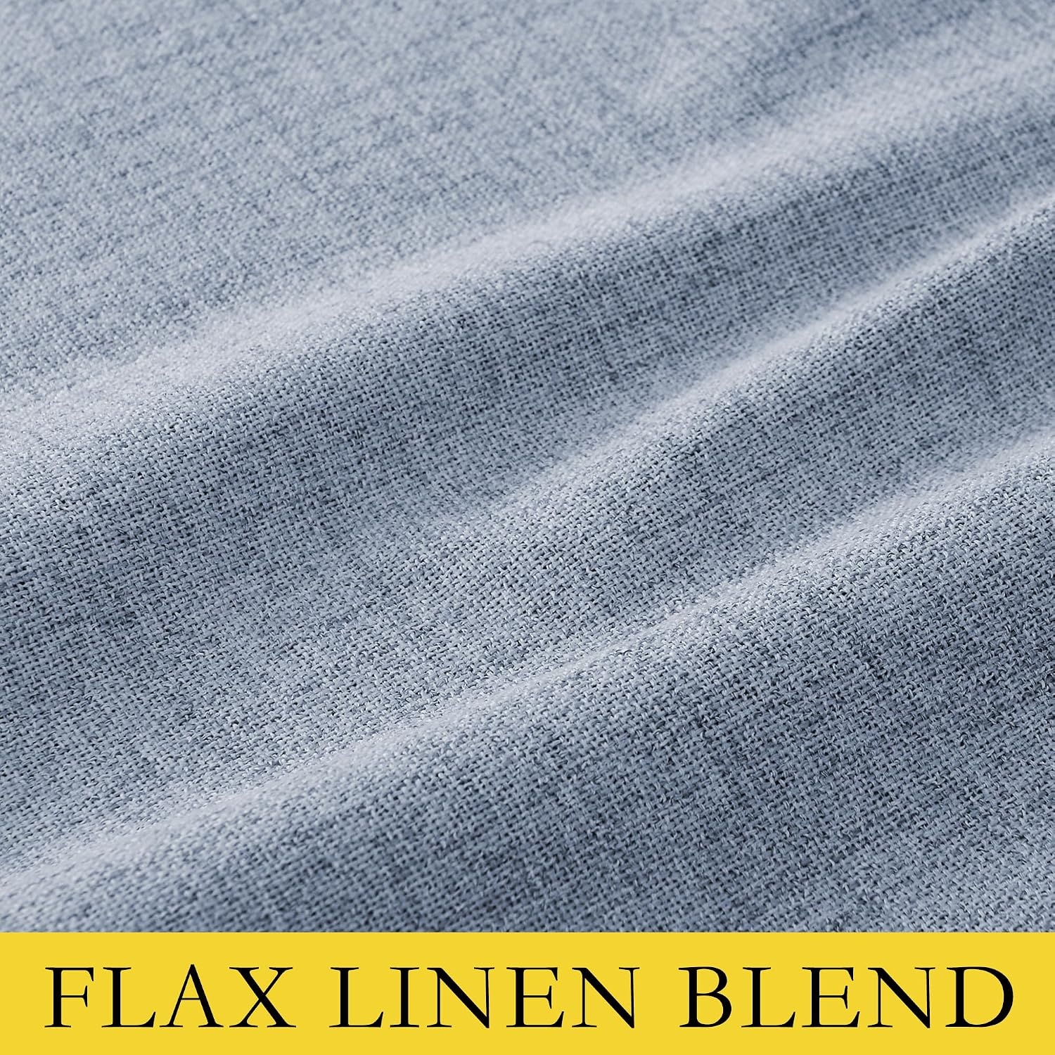 image:imageNICETOWN 100 Blackout Linen Curtains for BedroomLiving Room 90 L 2 PCsStone Blue