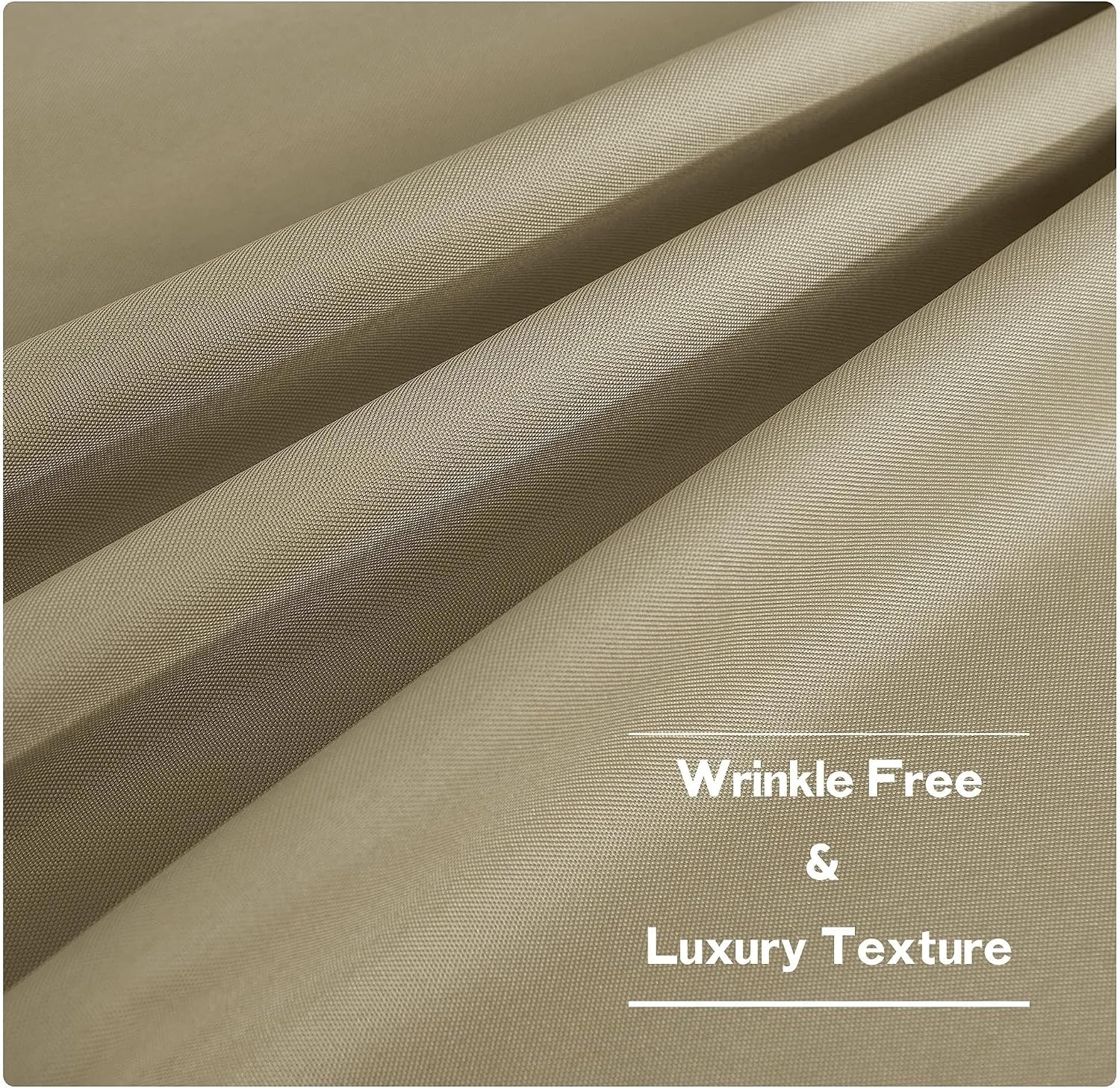 image:imageNICETOWN 2 Panels Outdoor Curtains for Patio Waterproof Vertical Blind Detachable Sticky Tab Top Thermal Insulated Privacy Protected Outdoor Divider Window Treatment for Pergola W52 x L108Inch TanTaupe