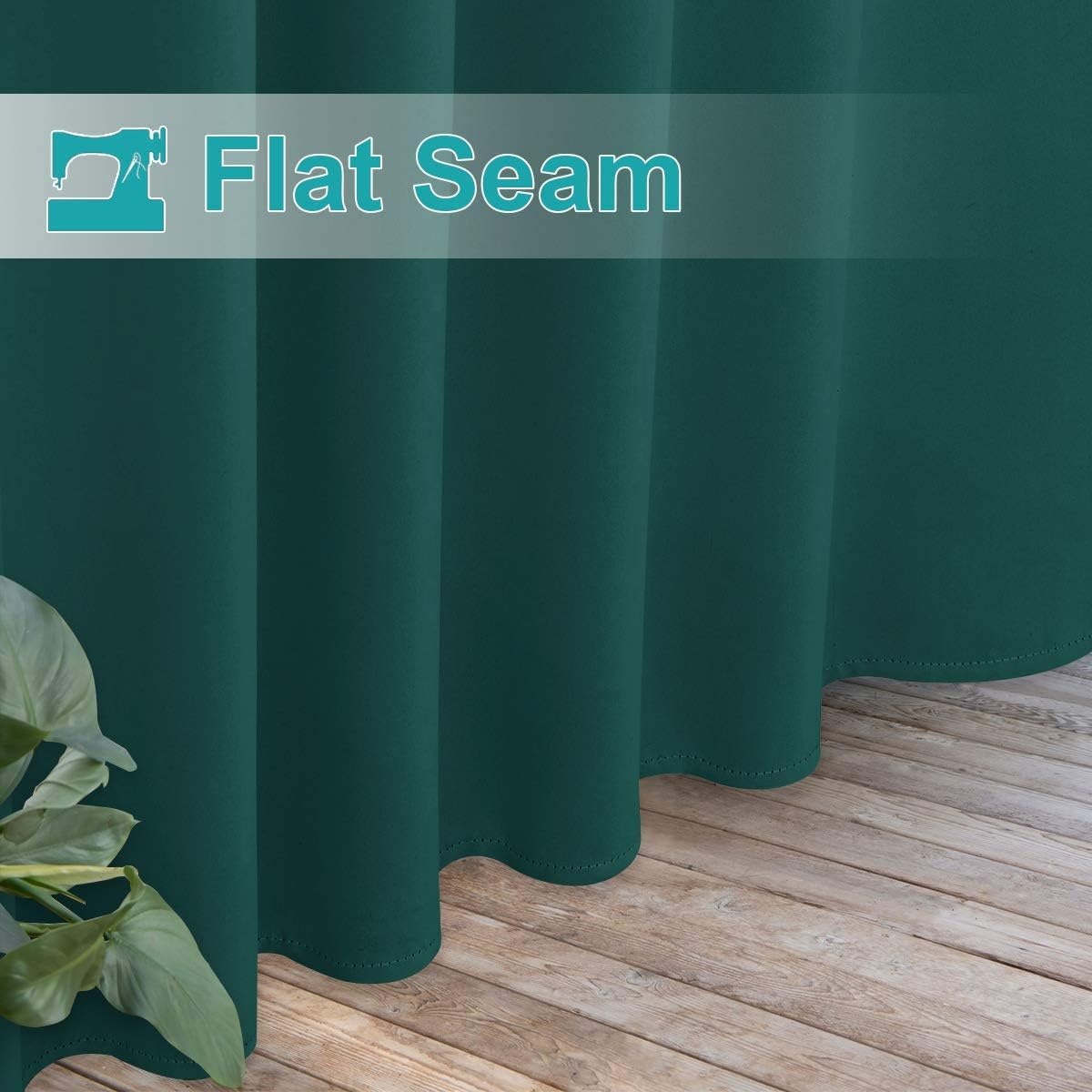 image:imageNICETOWN 2 Panels Outdoor Curtains for Patio Waterproof Vertical Blind Detachable Sticky Tab Top Thermal Insulated Privacy Protected Outdoor Divider Window Treatment for Pergola W52 x L108Inch TanHunter Green