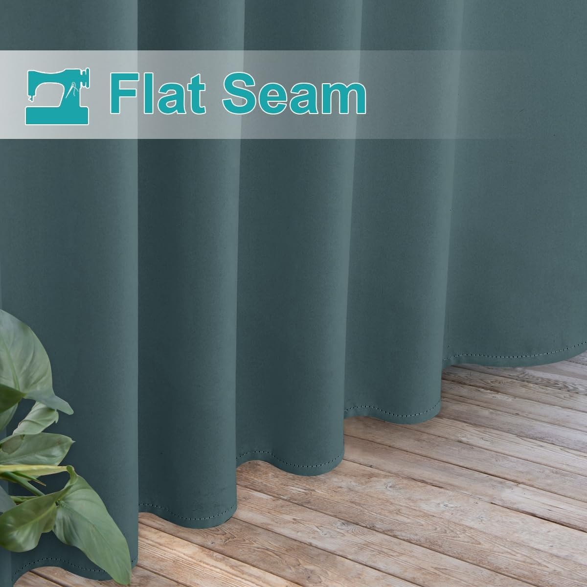 image:imageNICETOWN 2 Panels Outdoor Curtains for Patio Waterproof Vertical Blind Detachable Sticky Tab Top Thermal Insulated Privacy Protected Outdoor Divider Window Treatment for Pergola W52 x L108Inch TanGreyish Blue