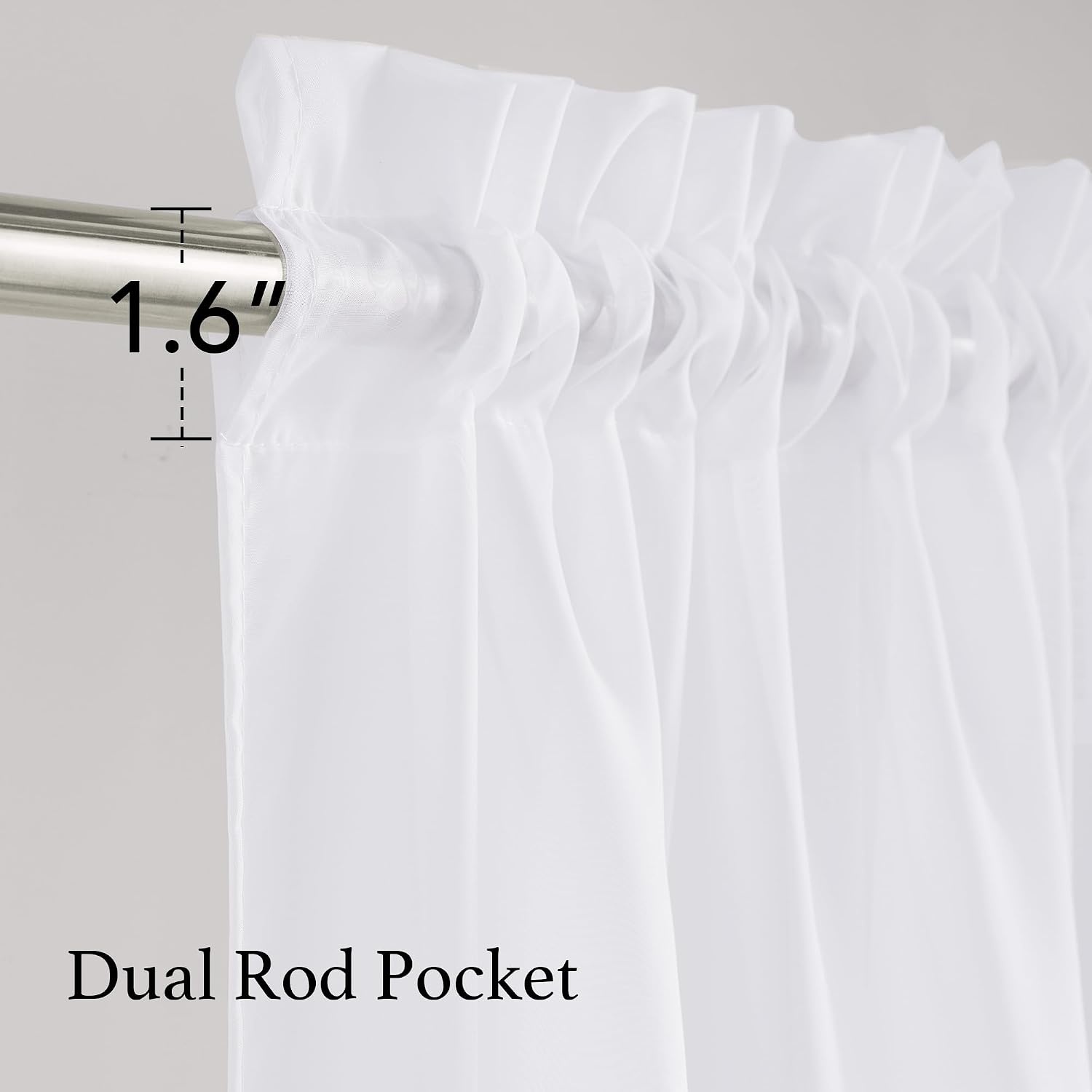 image:imageNICETOWN Black Sheer Curtains 96 Inches Long W42xL96 2 PanelsWhite