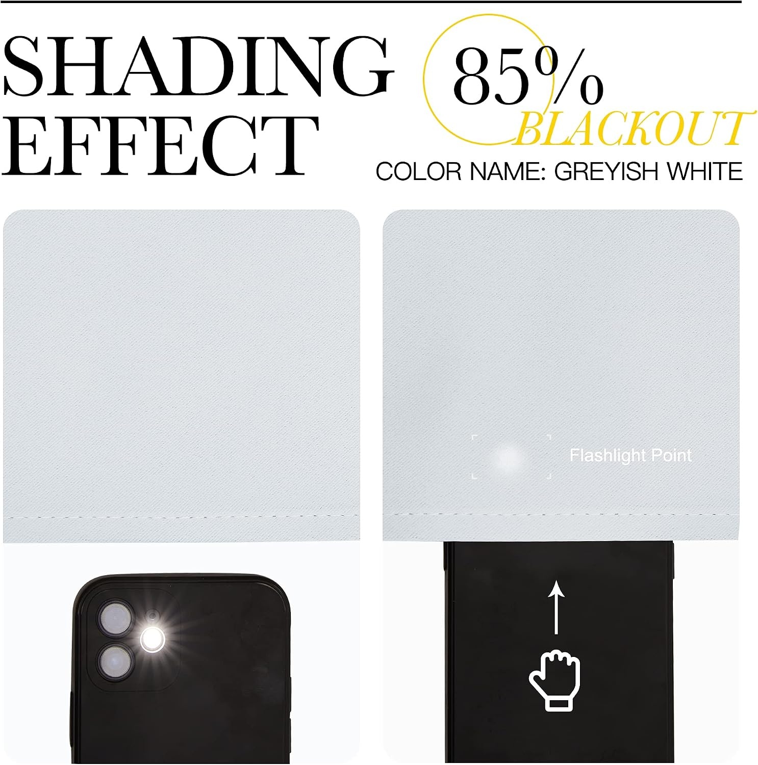 image:imageNICETOWN Blackout Curtain Panels Greyish White 2 Panels W29 x L36inch