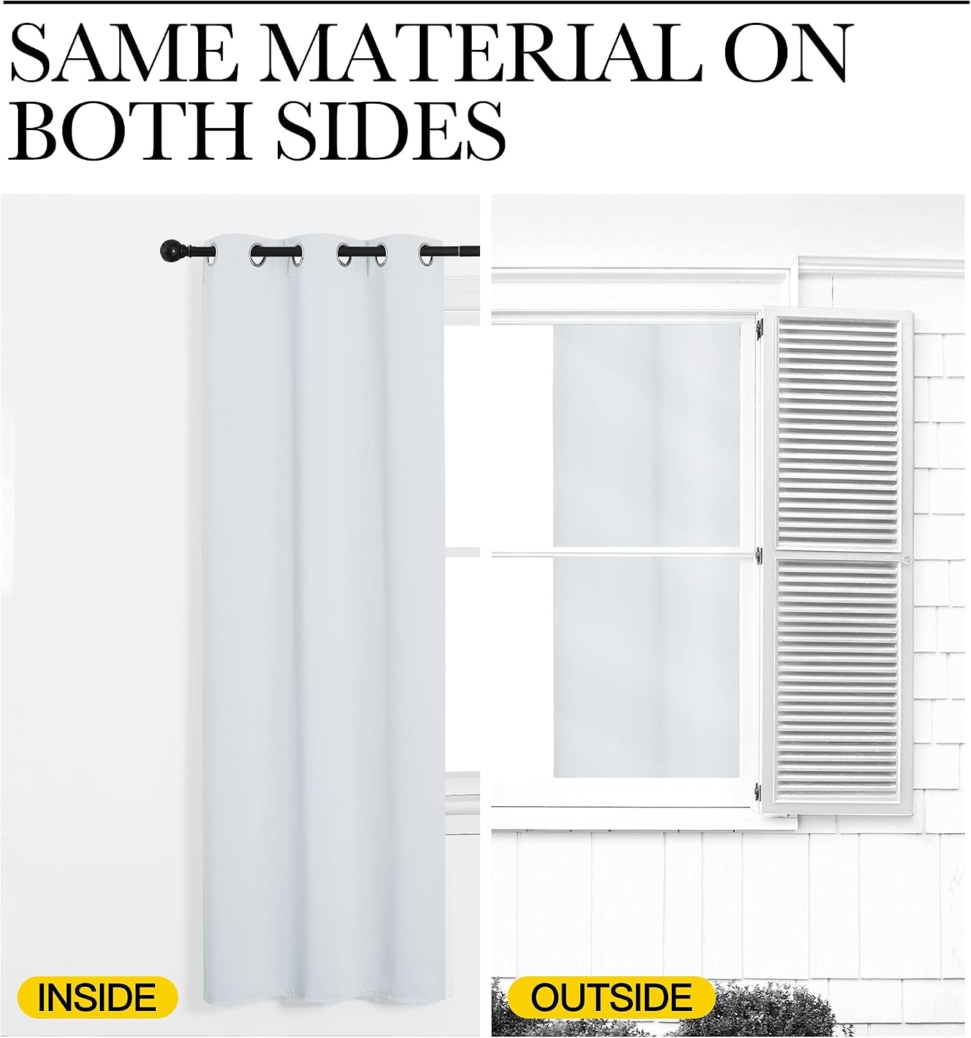 image:imageNICETOWN Blackout Curtain Panels Greyish White 2 Panels W29 x L36inch