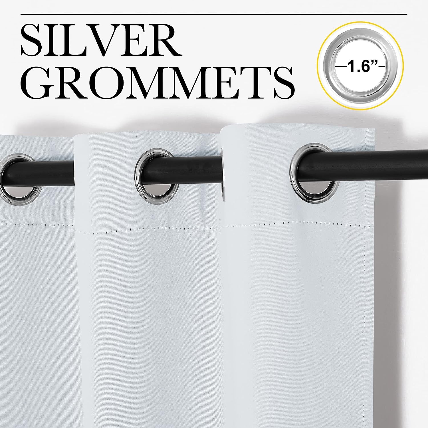 image:imageNICETOWN Blackout Curtain Panels Greyish White 2 Panels W29 x L36inch