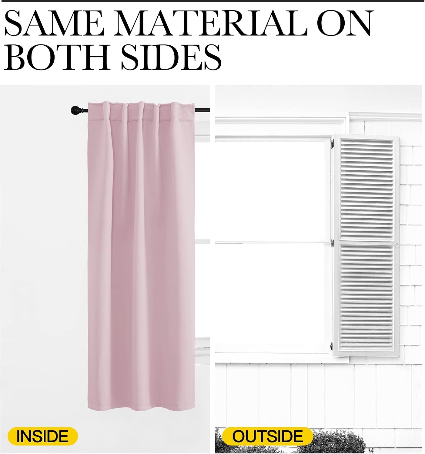 image:imageNICETOWN Blackout Curtain Panels for Girls Room Lavender PinkBaby Pink 52W x 95L 2 Panels Noise Reducing Back Tab Blackout Draperies