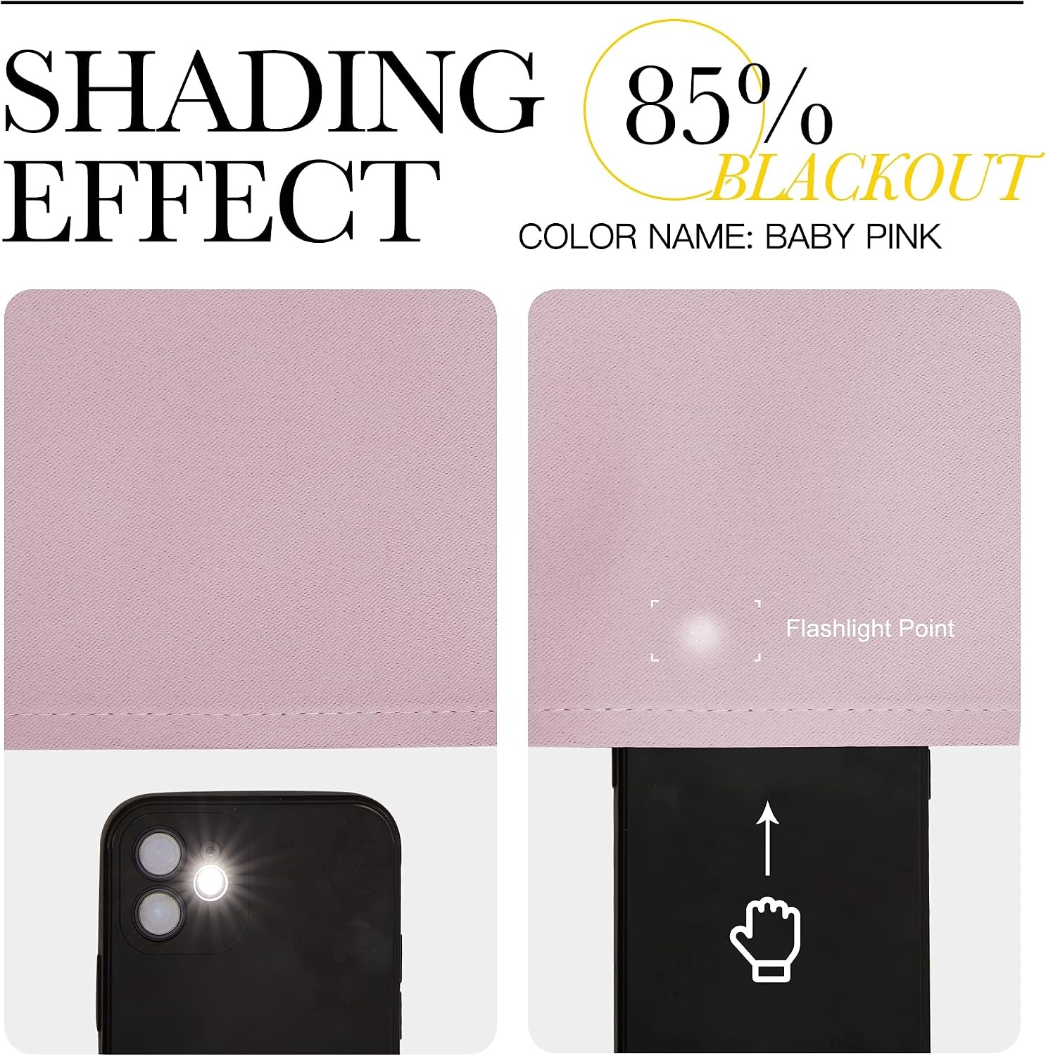 image:imageNICETOWN Blackout Curtain Panels for Girls Room Lavender PinkBaby Pink 52W x 95L 2 Panels Noise Reducing Back Tab Blackout Draperies