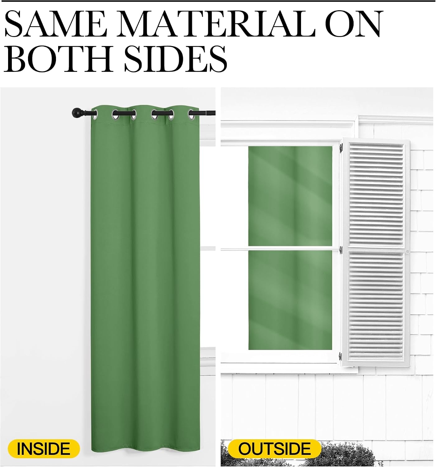 image:imageNICETOWN Froest Green Blackout Curtains 72 inches Length for Play Room 2 Panels 34 Wide Thermal Insulated Decoration Drapes for Window