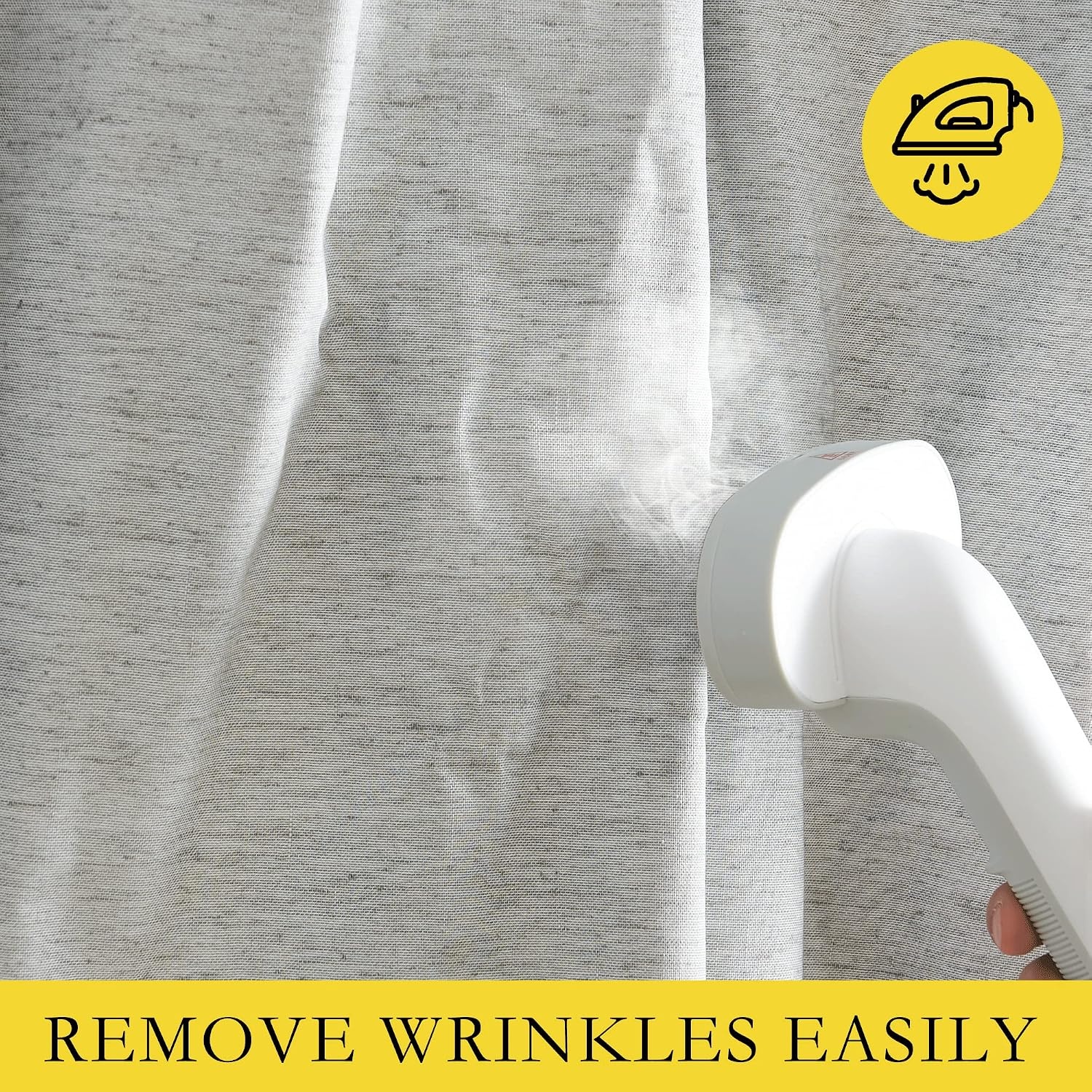 image:imageNICETOWN Grey 100 Blackout Curtain Panels Set of 2 42 Wide by 54 Long Thermal Insulated White Thermal Insulated Liner Drapes for Nursery Noise Reducing and Heat Blocking Drapes for Windows