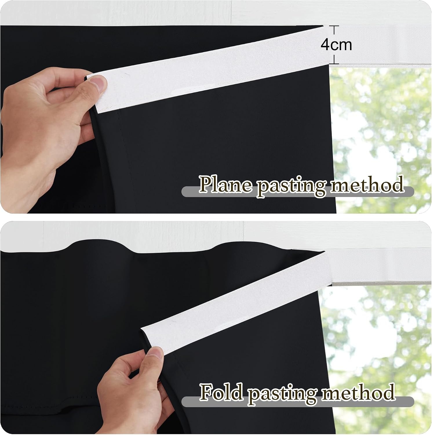 image:imageNICETOWN Greyish White Short Blackout Curtains 63 Inches Long for BedroomBlack