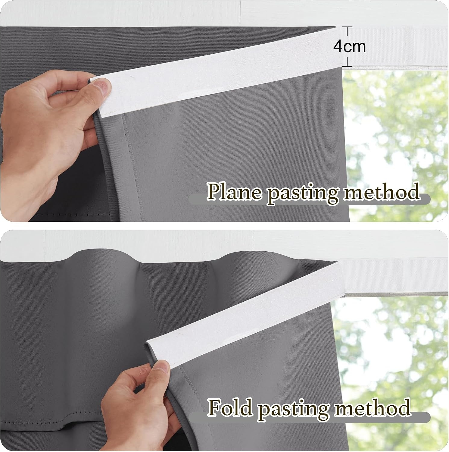 image:imageNICETOWN Greyish White Short Blackout Curtains 63 Inches Long for BedroomGrey
