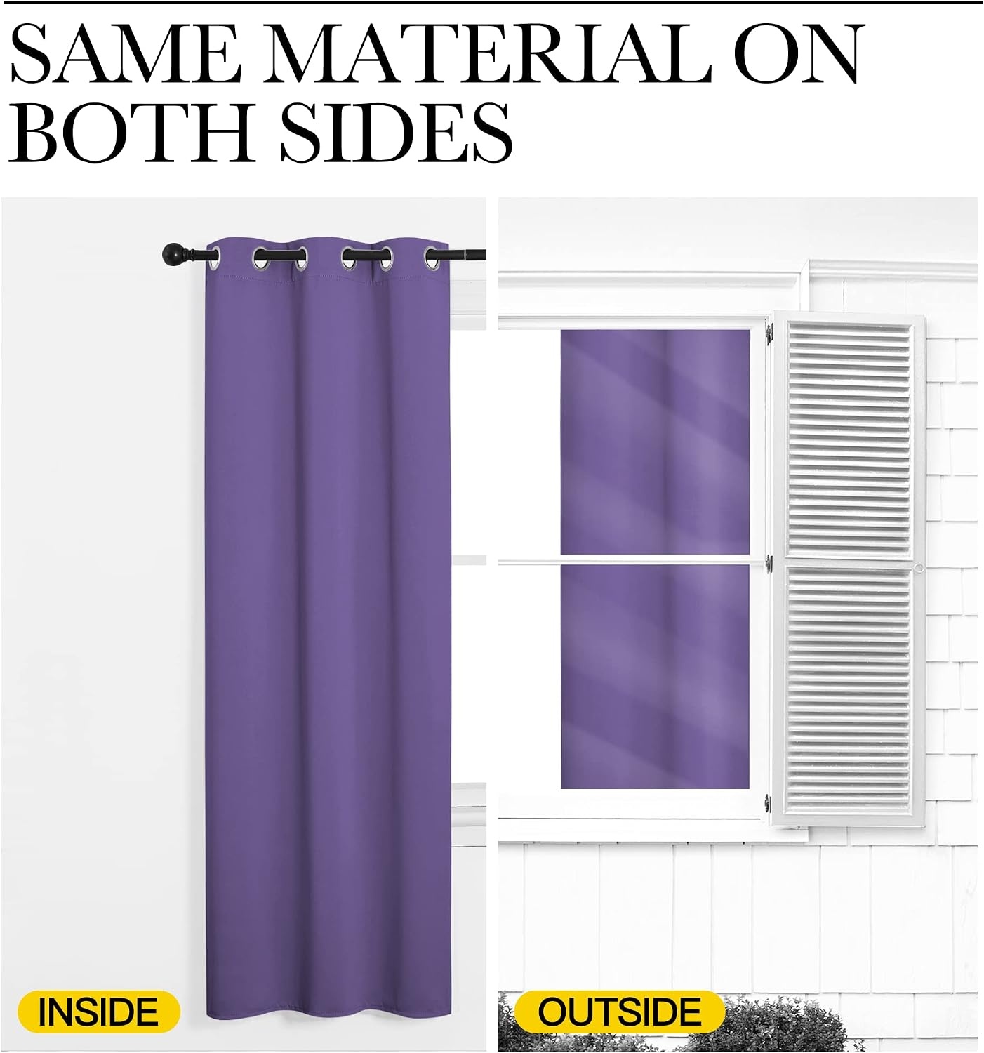 image:imageNICETOWN Lilac Purple Blackout Curtains for Bedroom 1 Pair 42 x 63 inches Farmhouse Thermal Insulated Room Darkening Drapes for Windows