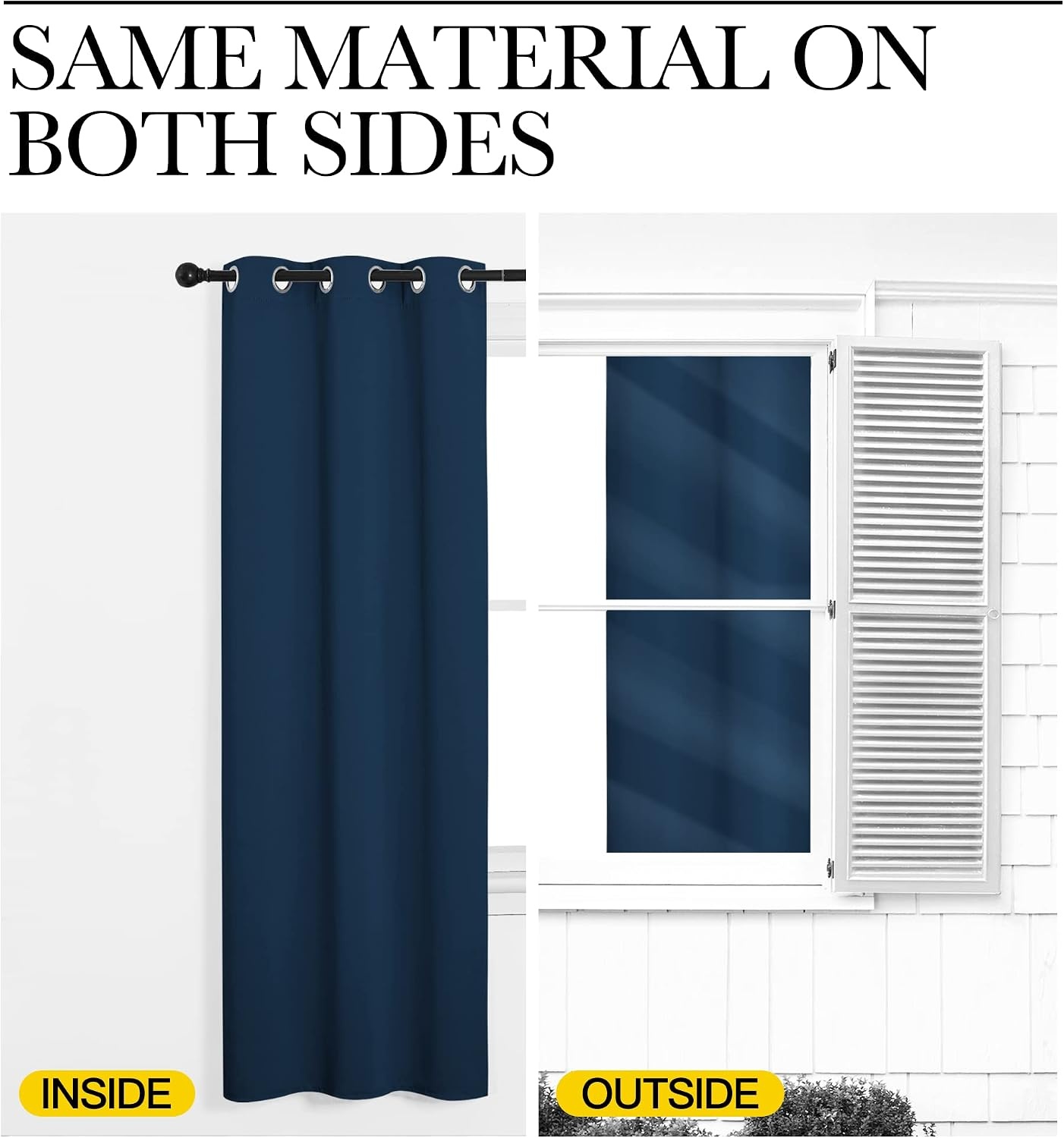 image:imageNICETOWN Moroccan Blue Blackout Curtains for Bedroom 42 w x 63 L 2 Panels