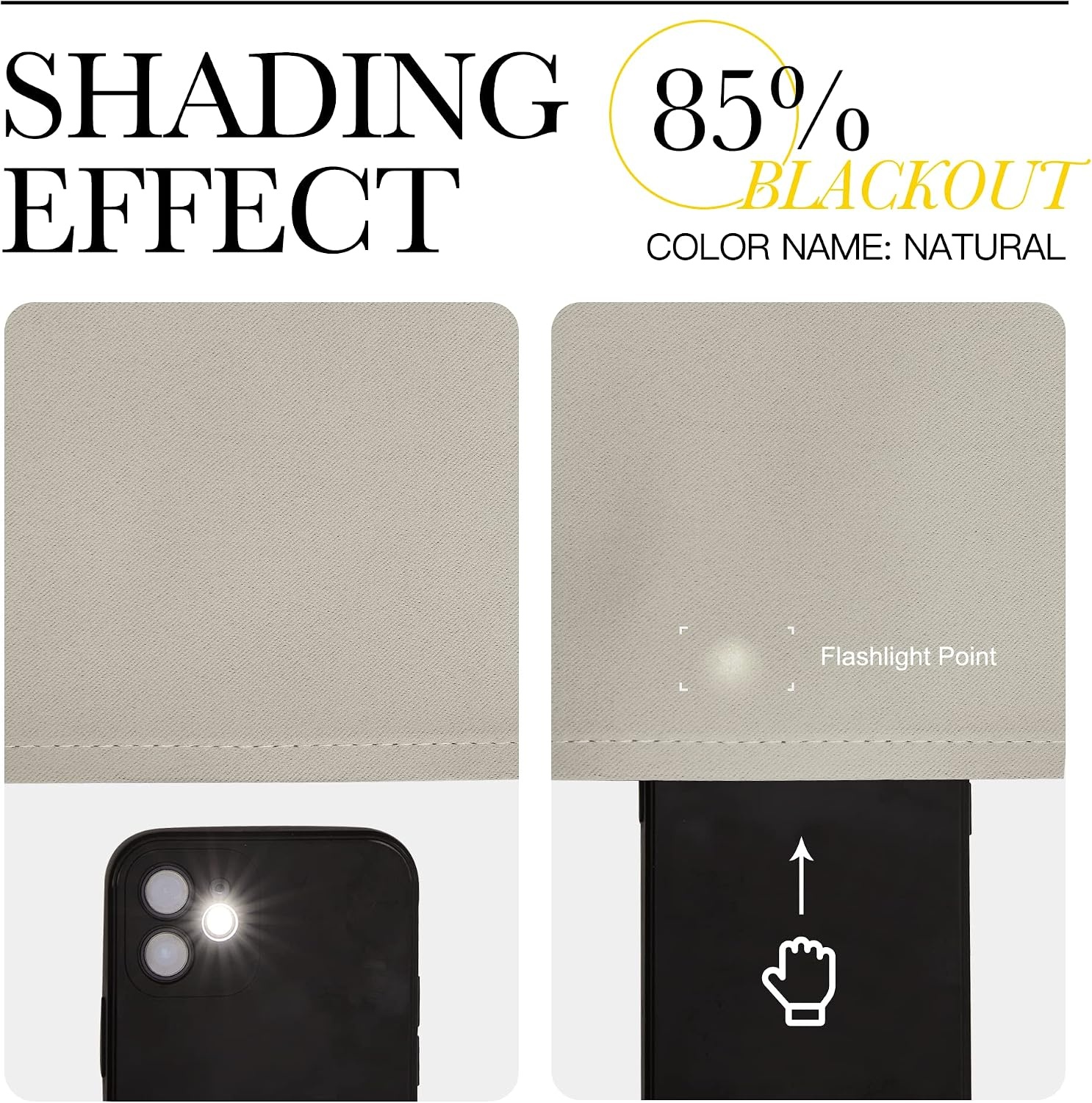 image:imageNICETOWN Natural Room Darkening Curtains for Bedroom 55 w x 86 L 2 Panels