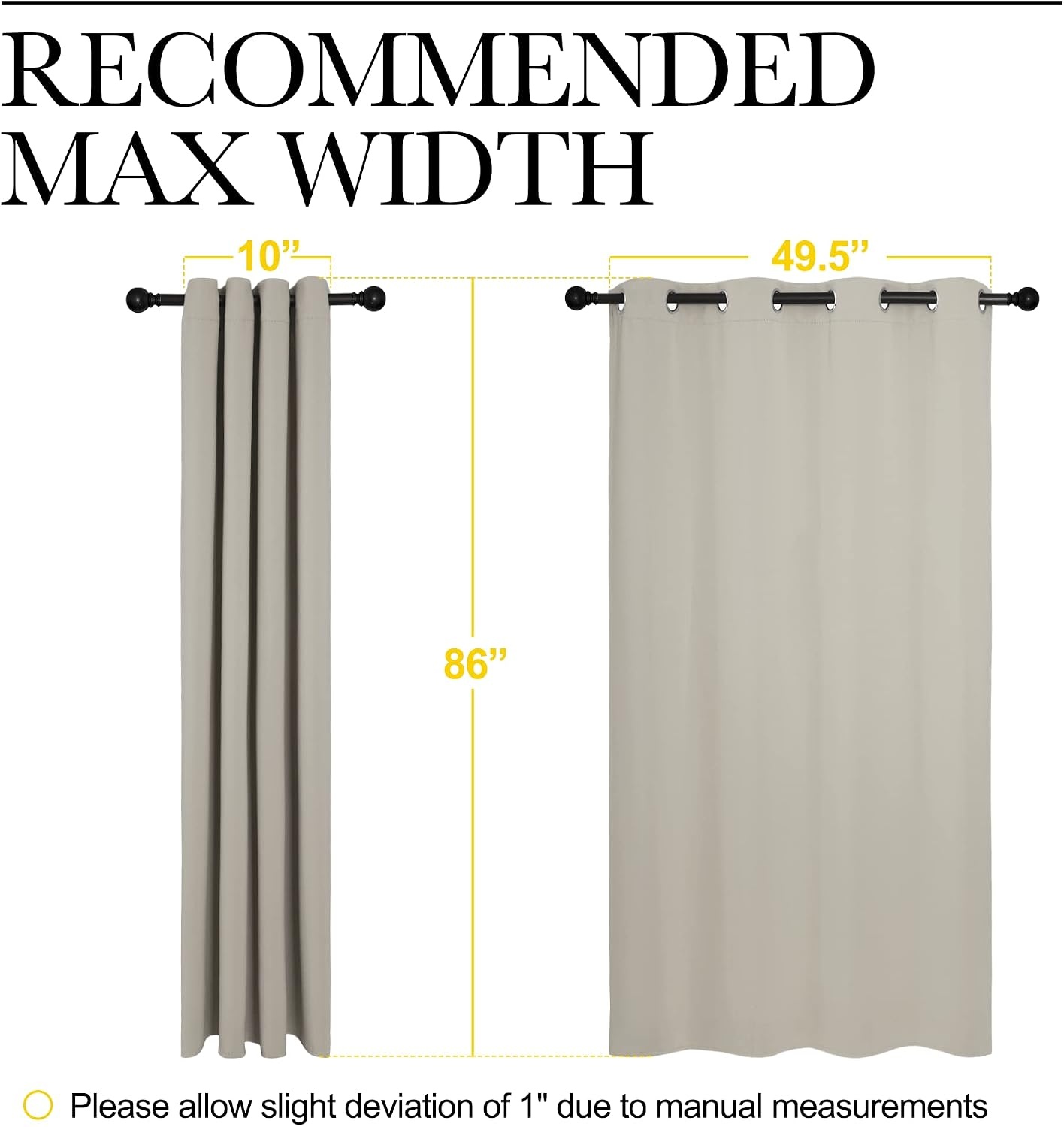 image:imageNICETOWN Natural Room Darkening Curtains for Bedroom 55 w x 86 L 2 Panels