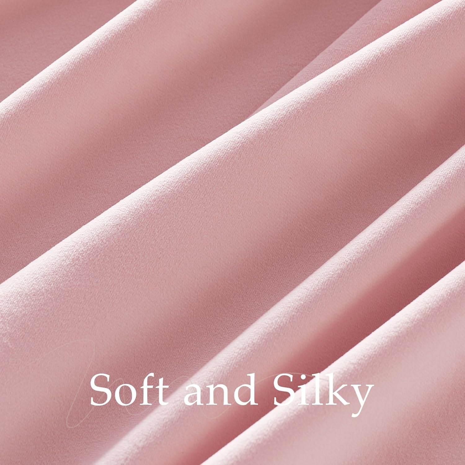 image:imageNICETOWN Olive Green Velvet Blackout Curtains 84 Long 52 Wide 2 PanelsBaby Pink