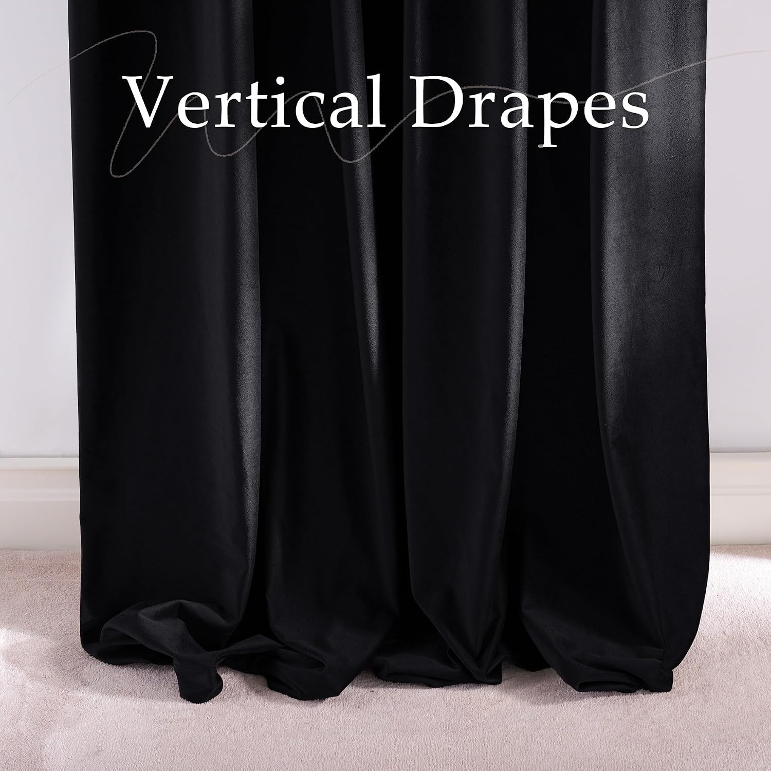 image:imageNICETOWN Olive Green Velvet Blackout Curtains 84 Long 52 Wide 2 PanelsBlack