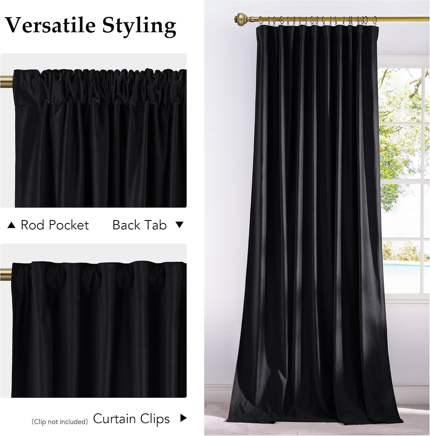 image:imageNICETOWN Olive Green Velvet Blackout Curtains 84 Long 52 Wide 2 PanelsBlack