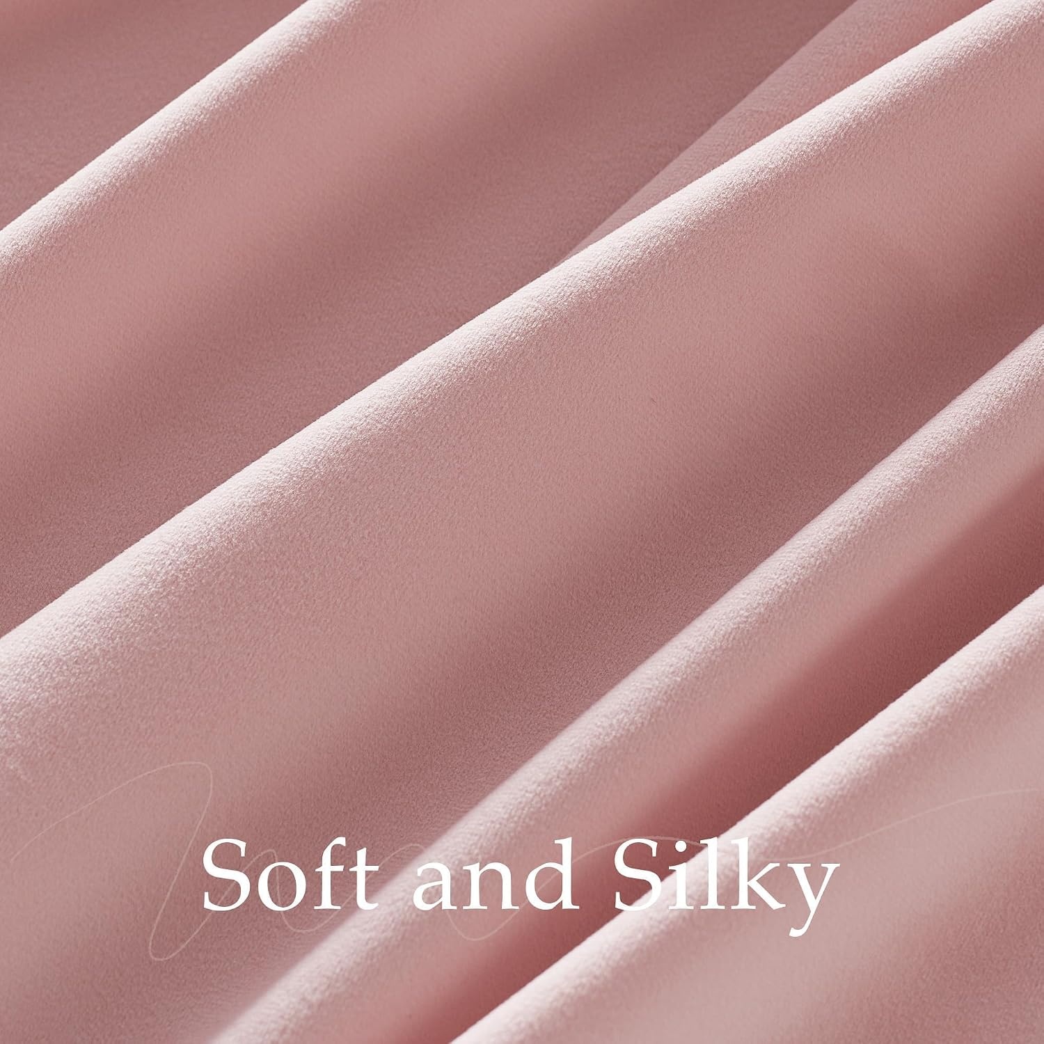 image:imageNICETOWN Olive Green Velvet Blackout Curtains 84 Long 52 Wide 2 PanelsBlush Pink