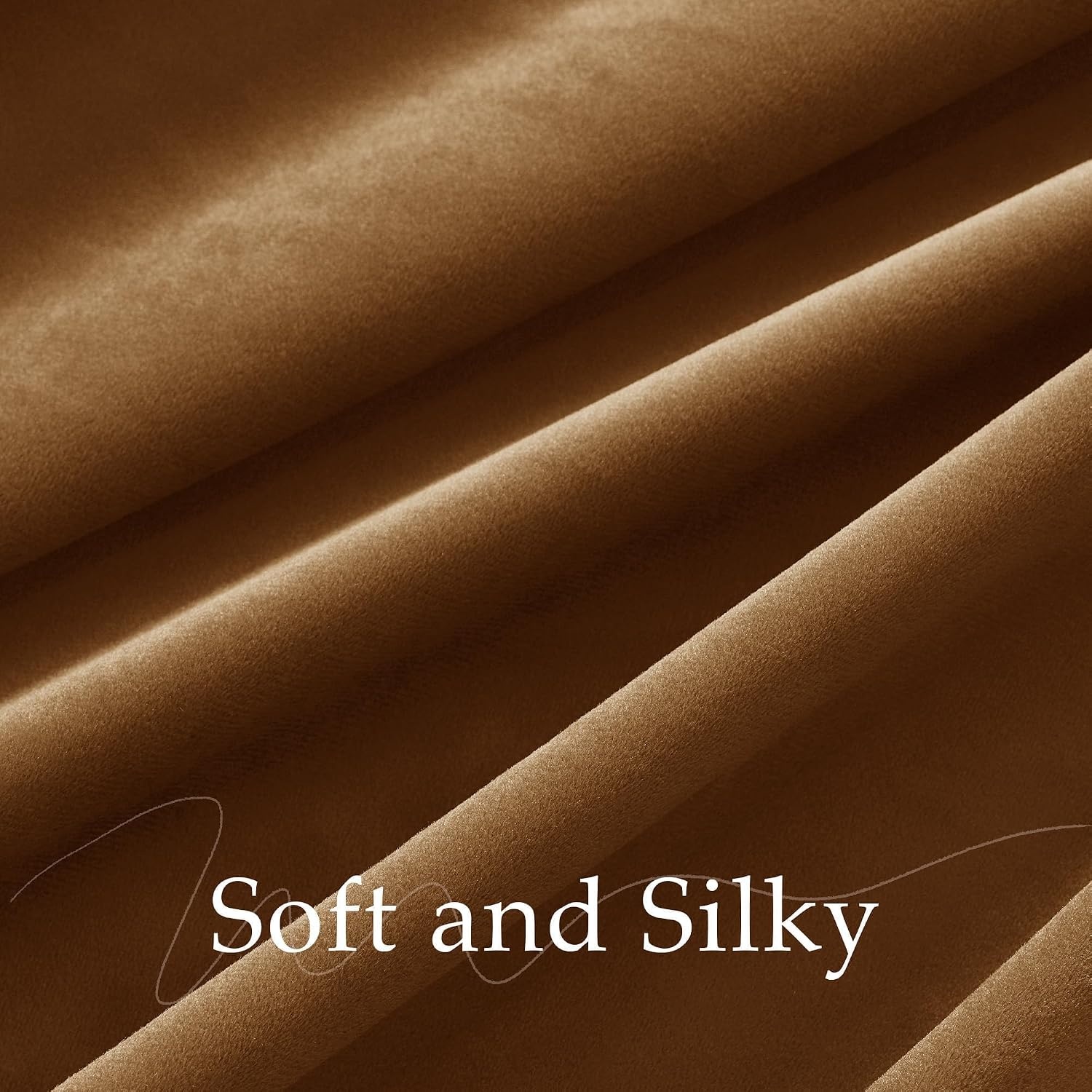 image:imageNICETOWN Olive Green Velvet Blackout Curtains 84 Long 52 Wide 2 PanelsBronze