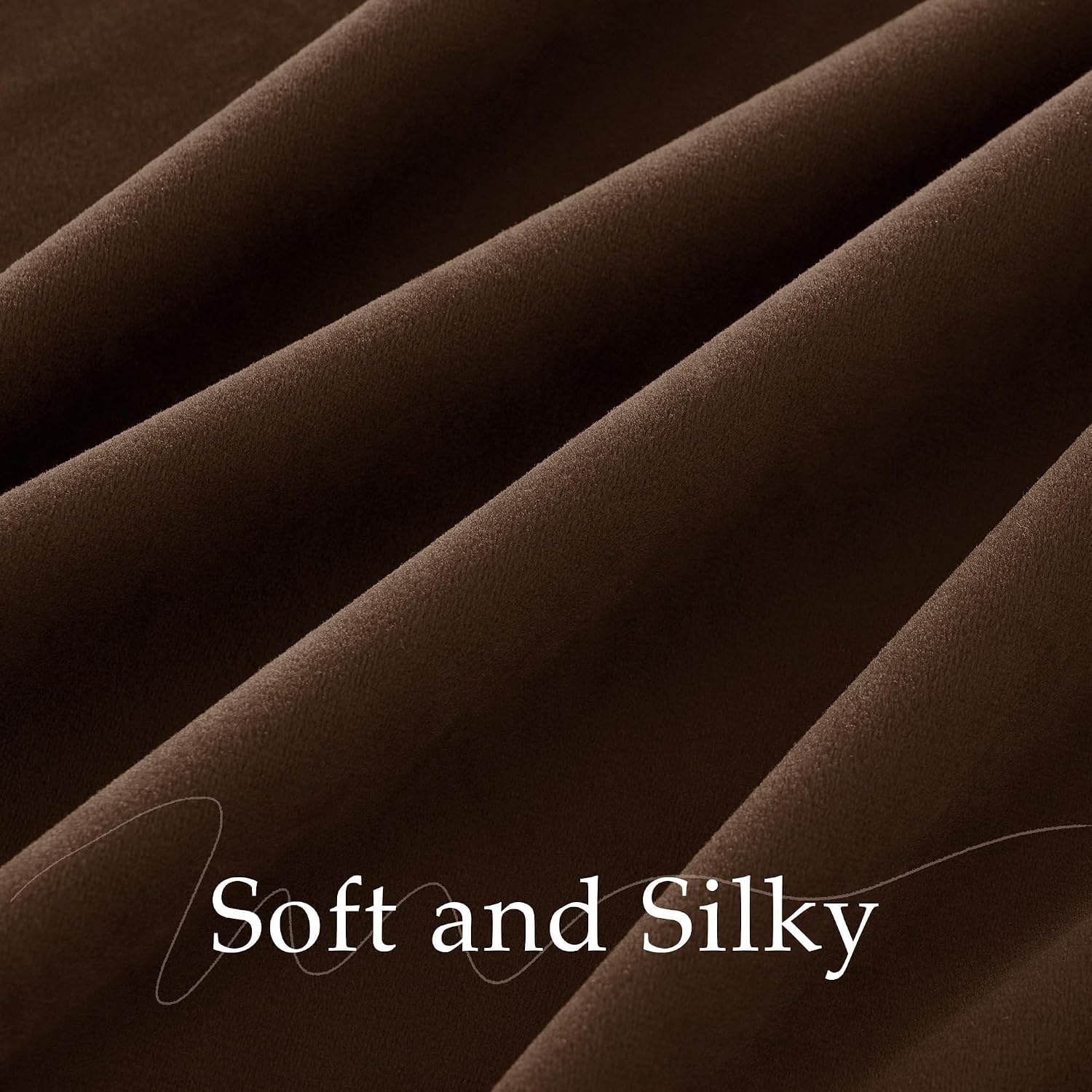image:imageNICETOWN Olive Green Velvet Blackout Curtains 84 Long 52 Wide 2 PanelsBrown