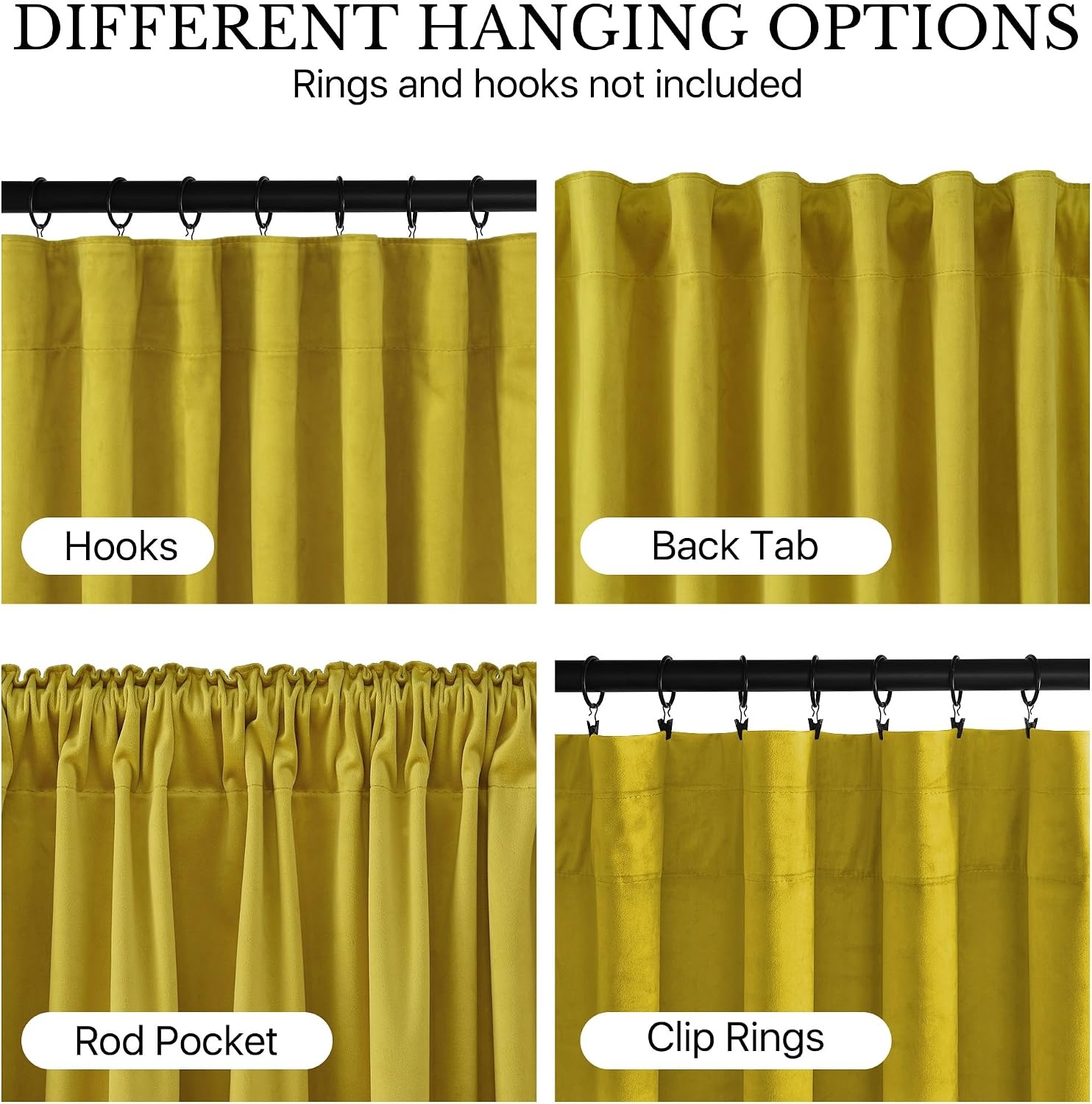 image:imageNICETOWN Olive Green Velvet Blackout Curtains 84 Long 52 Wide 2 PanelsChartreuse Yellow