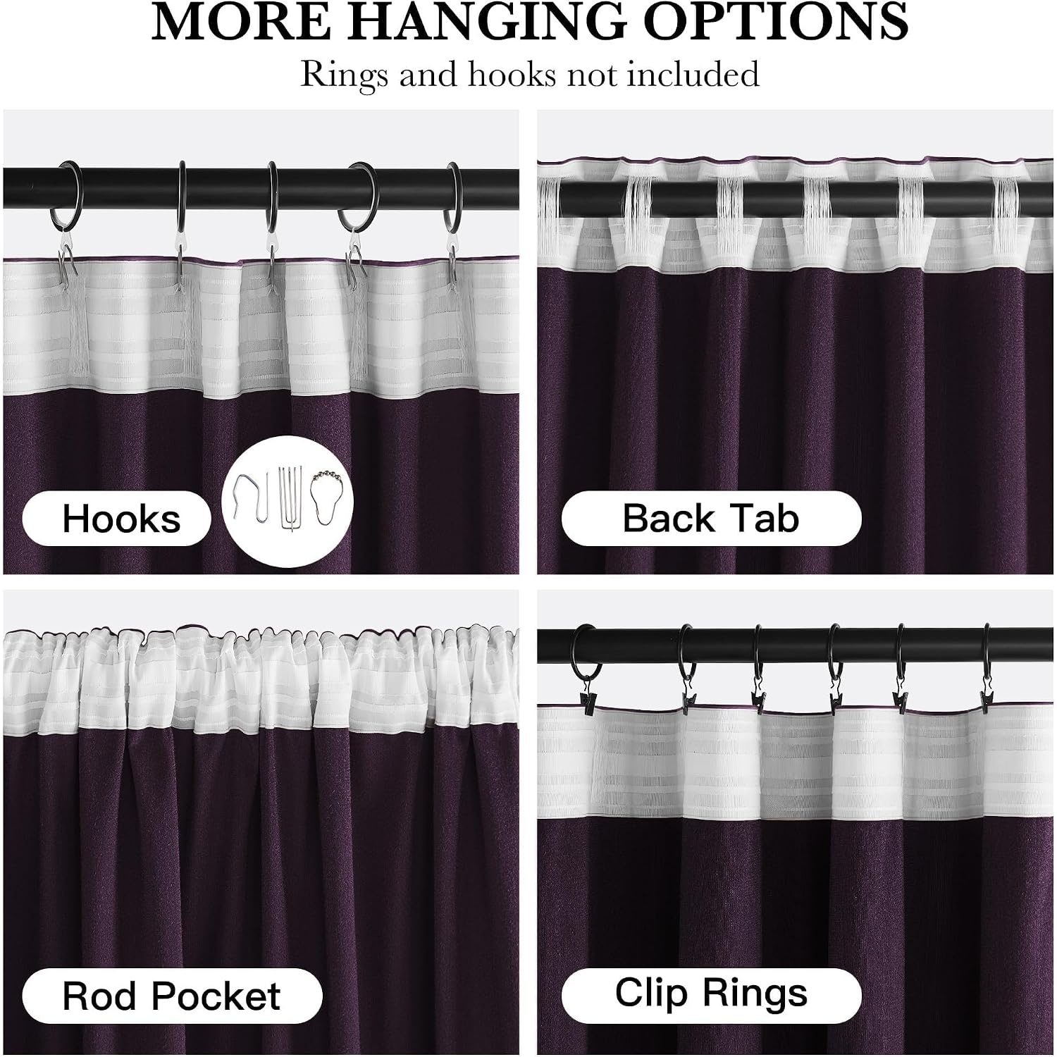 image:imageNICETOWN Olive Green Velvet Blackout Curtains 84 Long 52 Wide 2 PanelsDark Purple