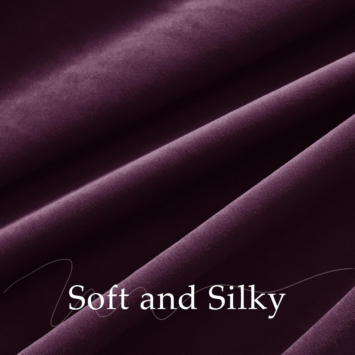image:imageNICETOWN Olive Green Velvet Blackout Curtains 84 Long 52 Wide 2 PanelsDark Purple