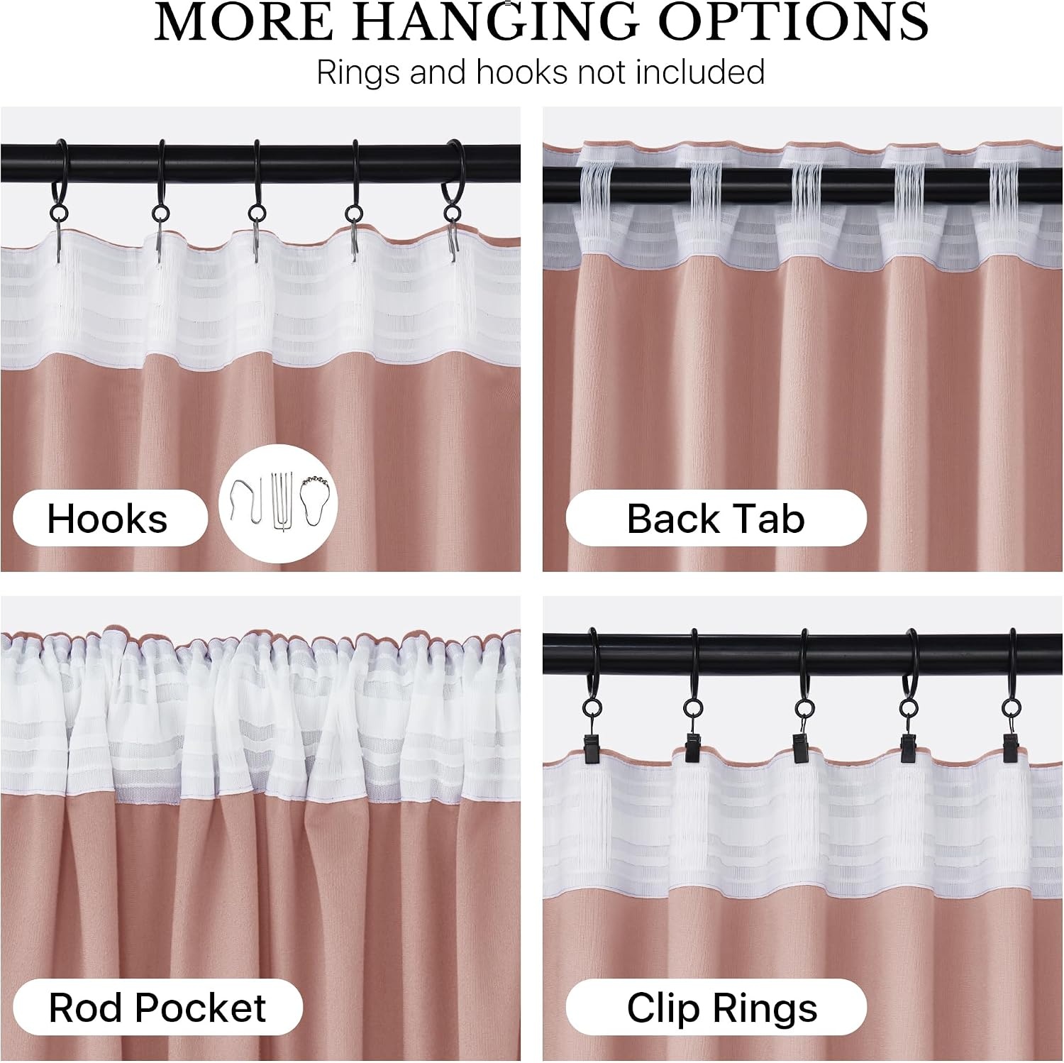 image:imageNICETOWN Olive Green Velvet Blackout Curtains 84 Long 52 Wide 2 PanelsDusty Pink