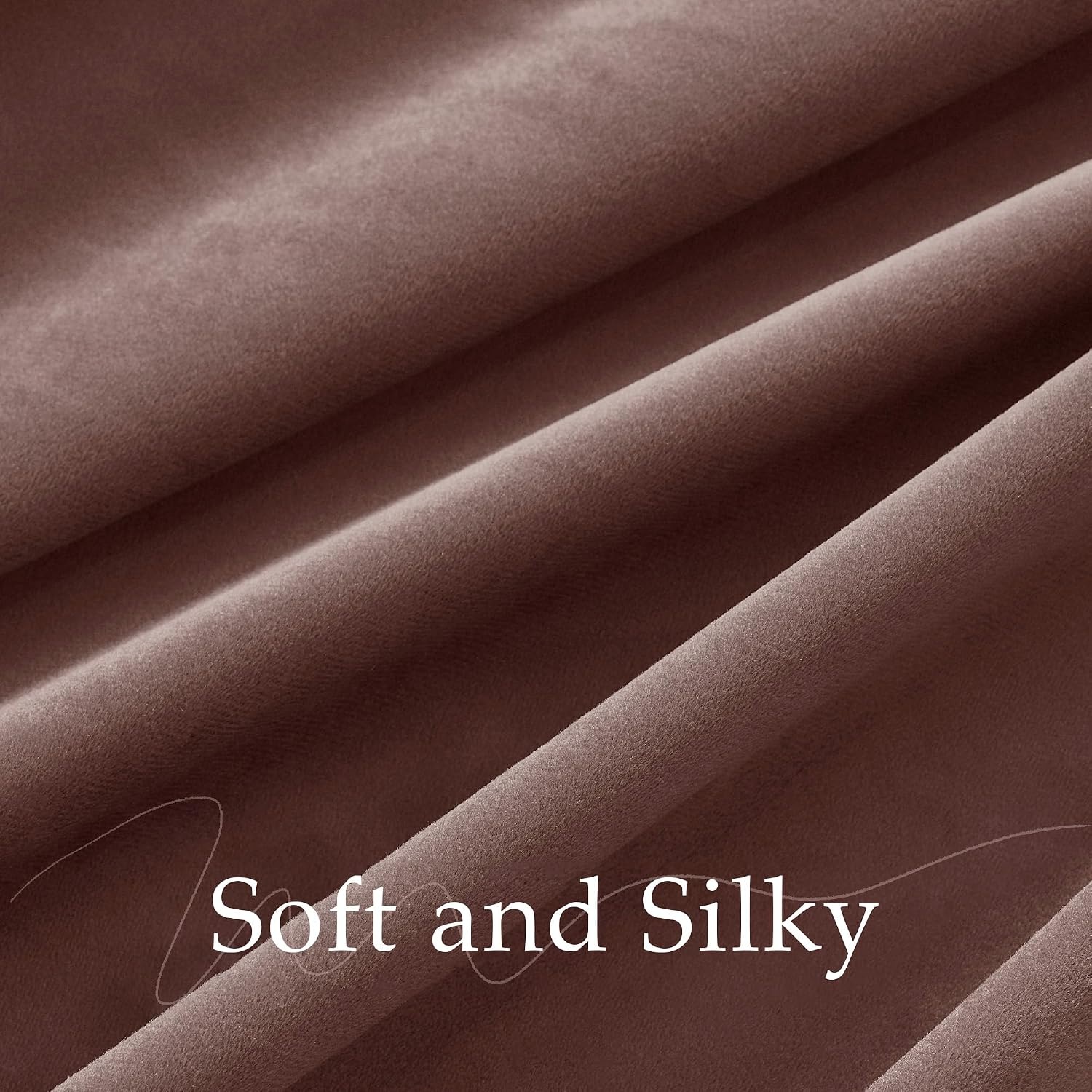 image:imageNICETOWN Olive Green Velvet Blackout Curtains 84 Long 52 Wide 2 PanelsDusty Rose Pink