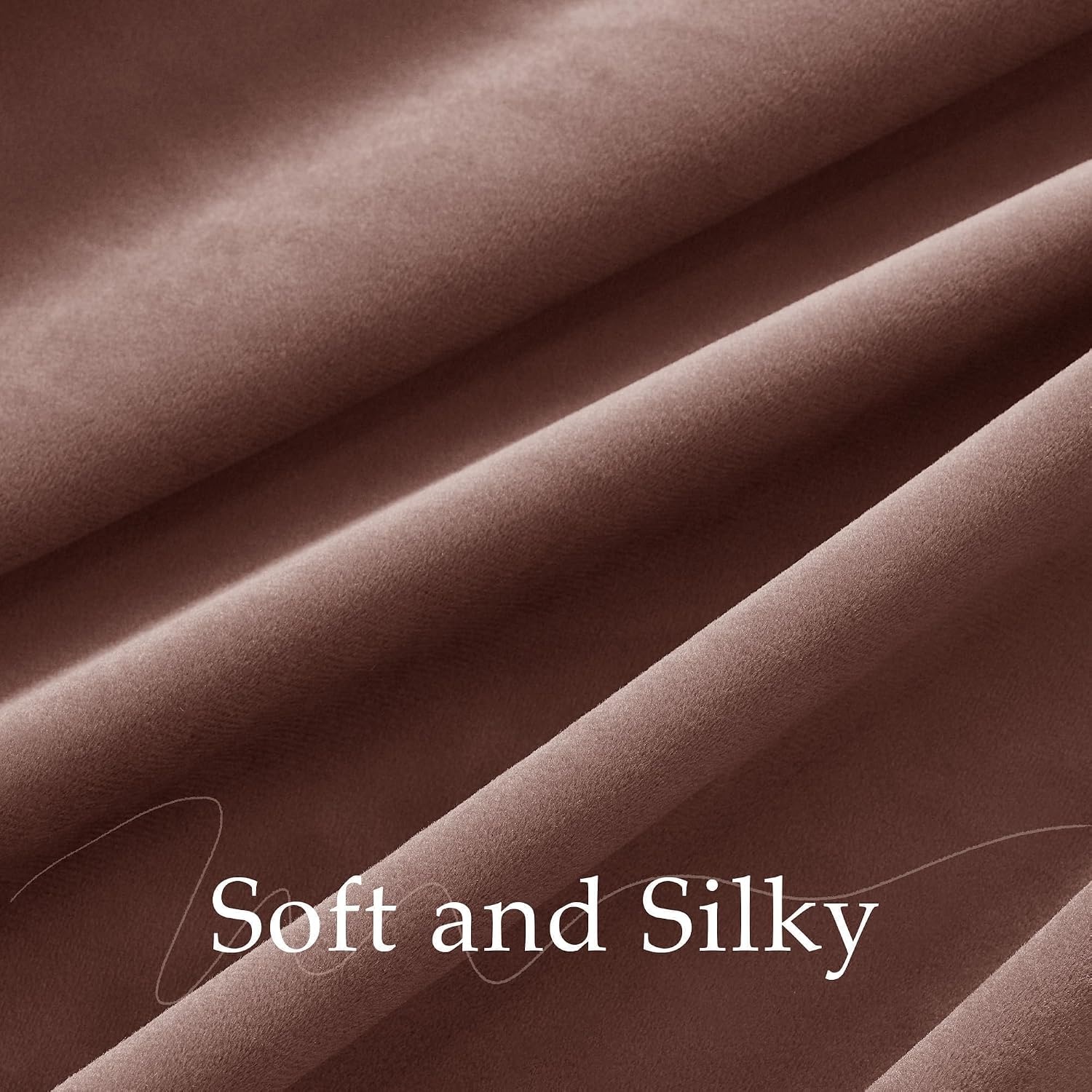 image:imageNICETOWN Olive Green Velvet Blackout Curtains 84 Long 52 Wide 2 PanelsDusty Rose Pink