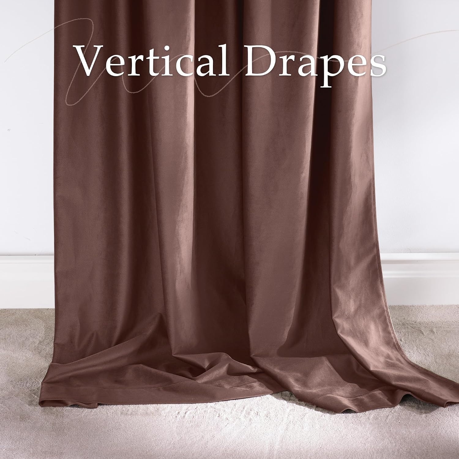 image:imageNICETOWN Olive Green Velvet Blackout Curtains 84 Long 52 Wide 2 PanelsDusty Rose Pink