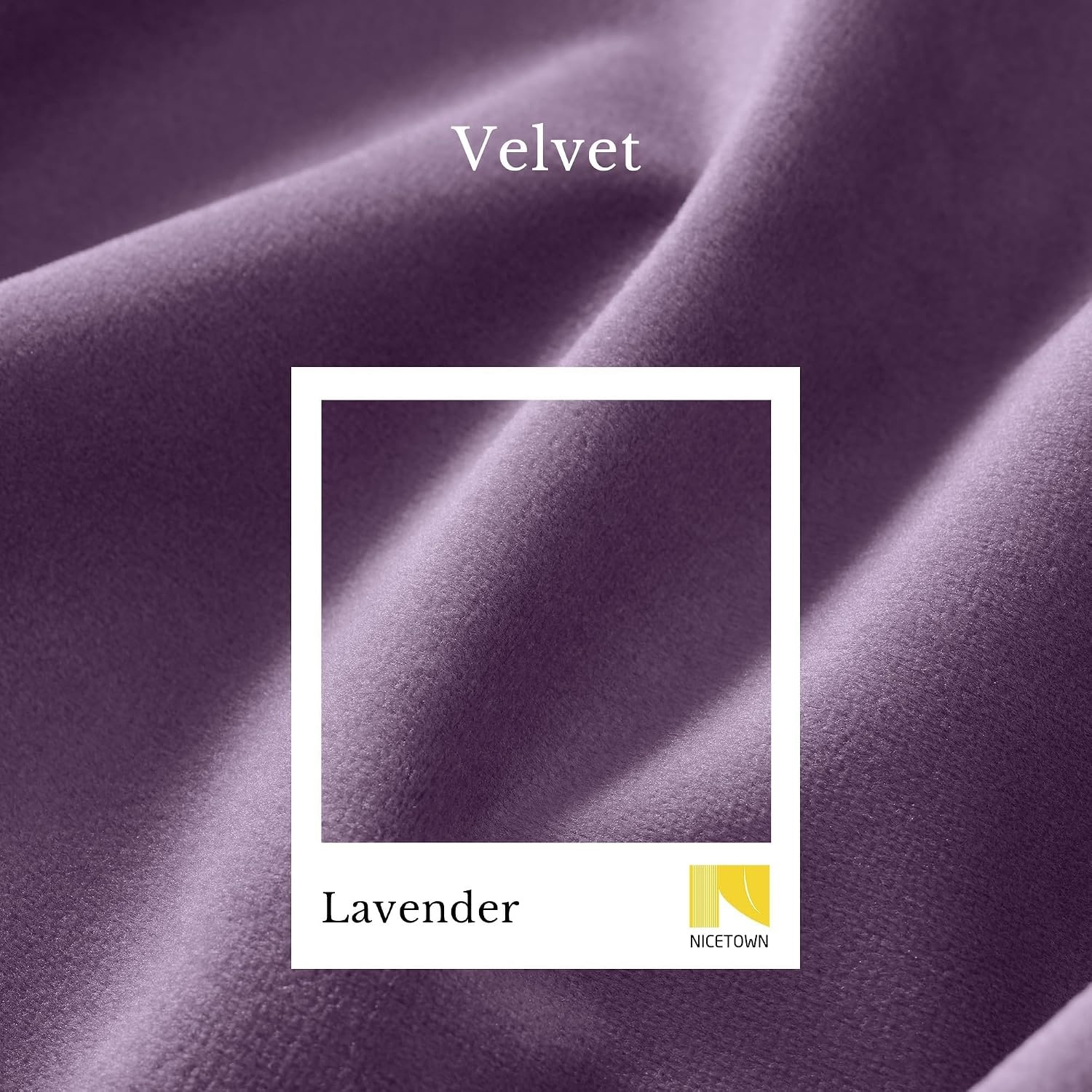image:imageNICETOWN Olive Green Velvet Blackout Curtains 84 Long 52 Wide 2 PanelsLavender Purple