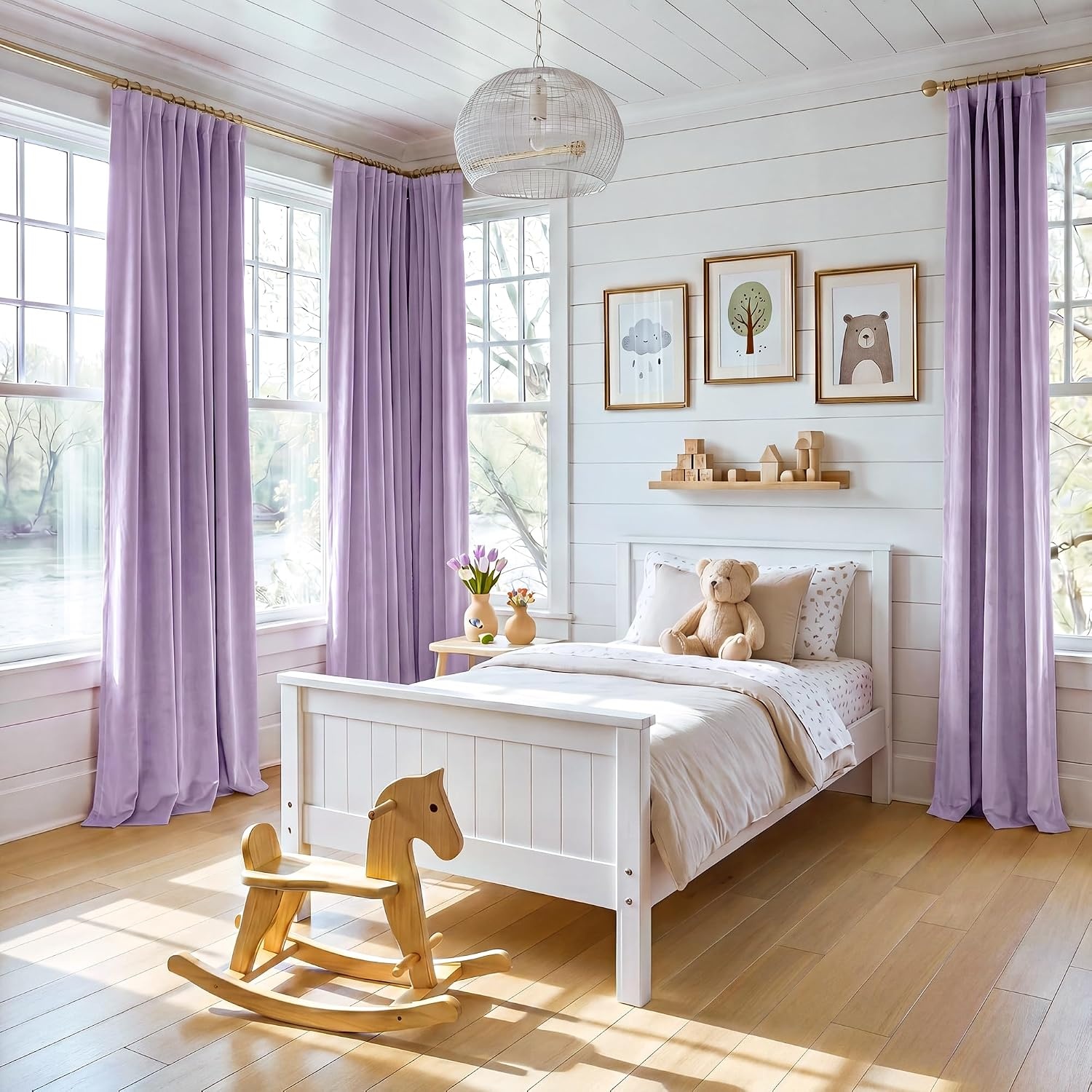 image:imageNICETOWN Olive Green Velvet Blackout Curtains 84 Long 52 Wide 2 PanelsLilac Purple