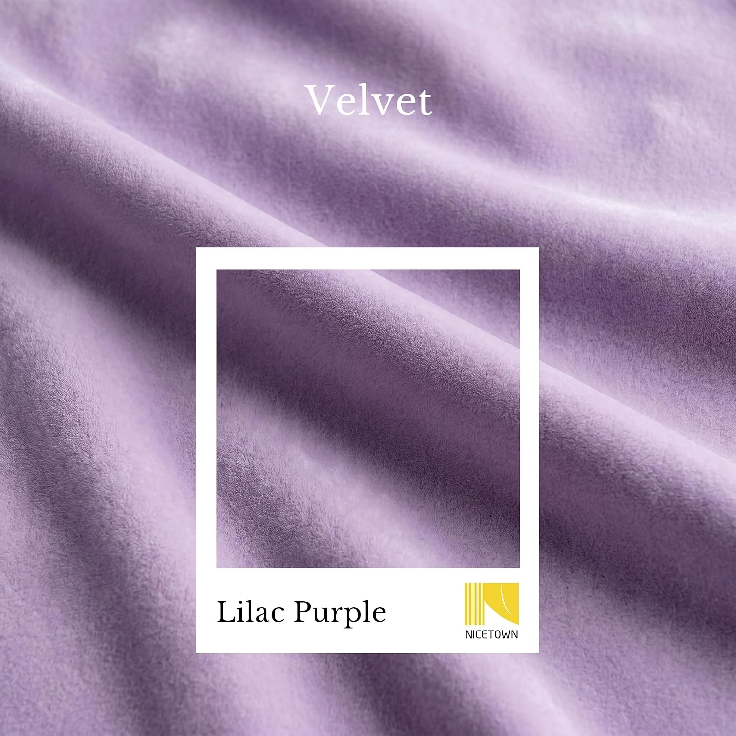 image:imageNICETOWN Olive Green Velvet Blackout Curtains 84 Long 52 Wide 2 PanelsLilac Purple